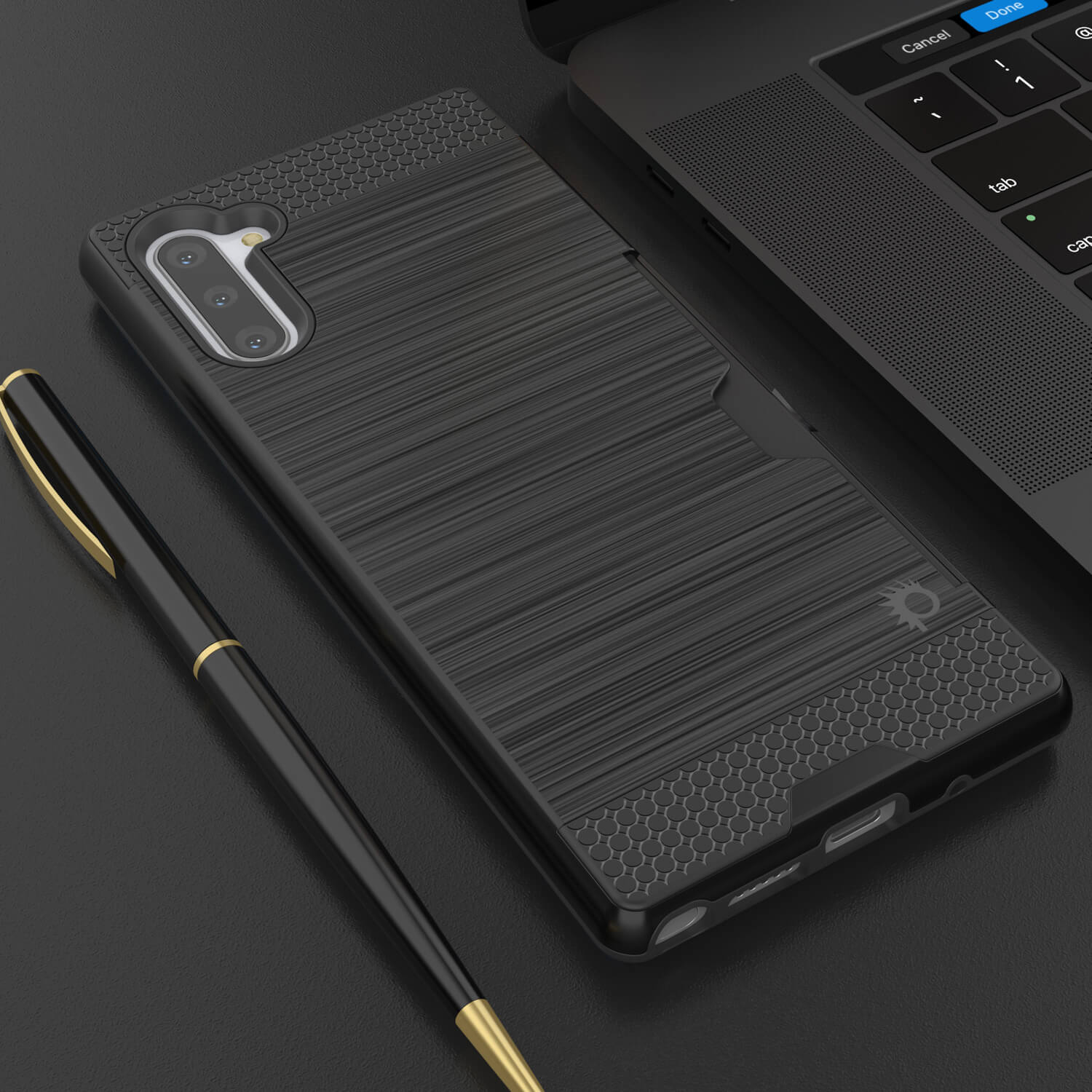 Galaxy Note 10 Case, PUNKcase [SLOT Series] Slim Fit  Samsung Note 10 [Black]