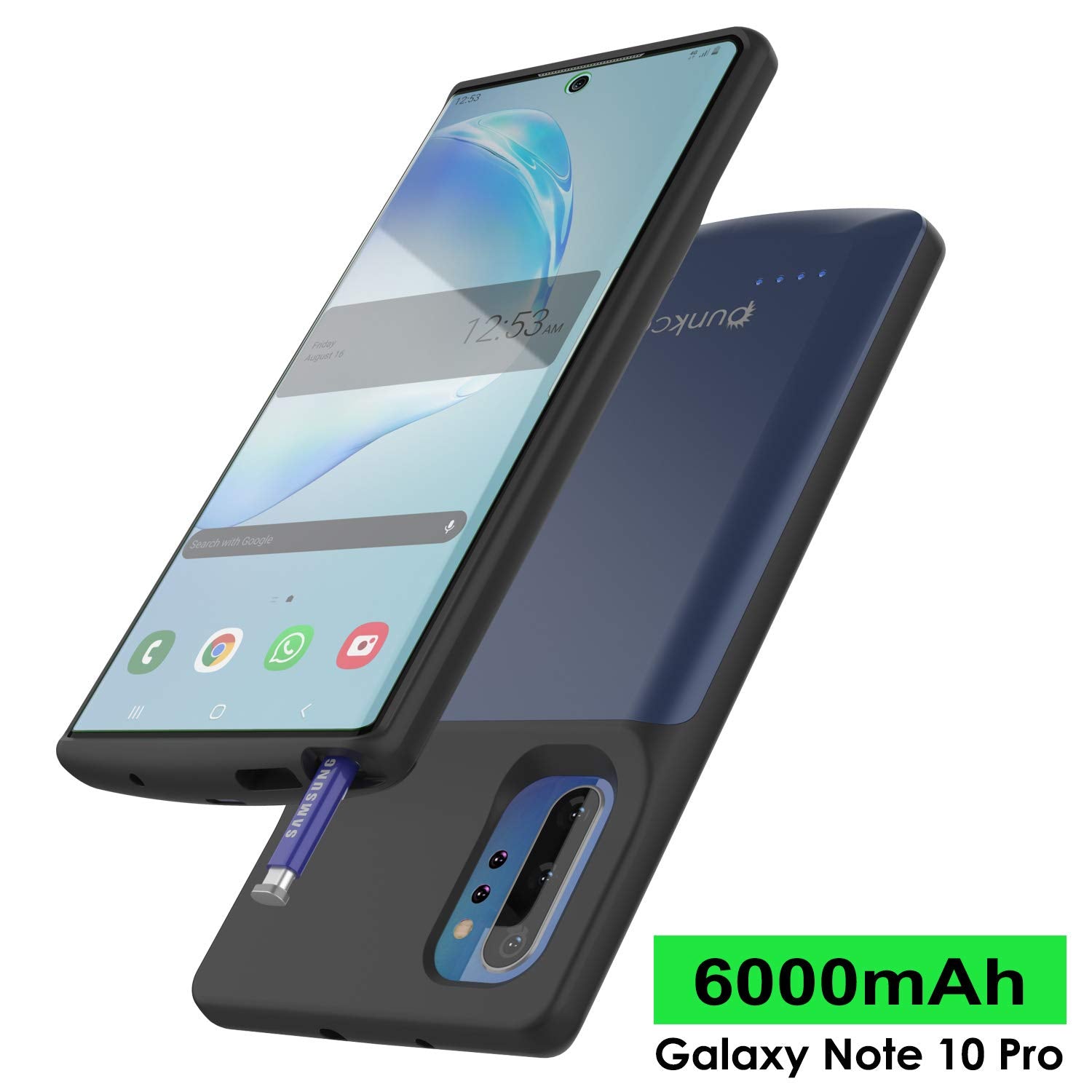 Galaxy Note 10+ Plus 6000mAH Battery Charger W/ USB Port Slim Case [Blue]