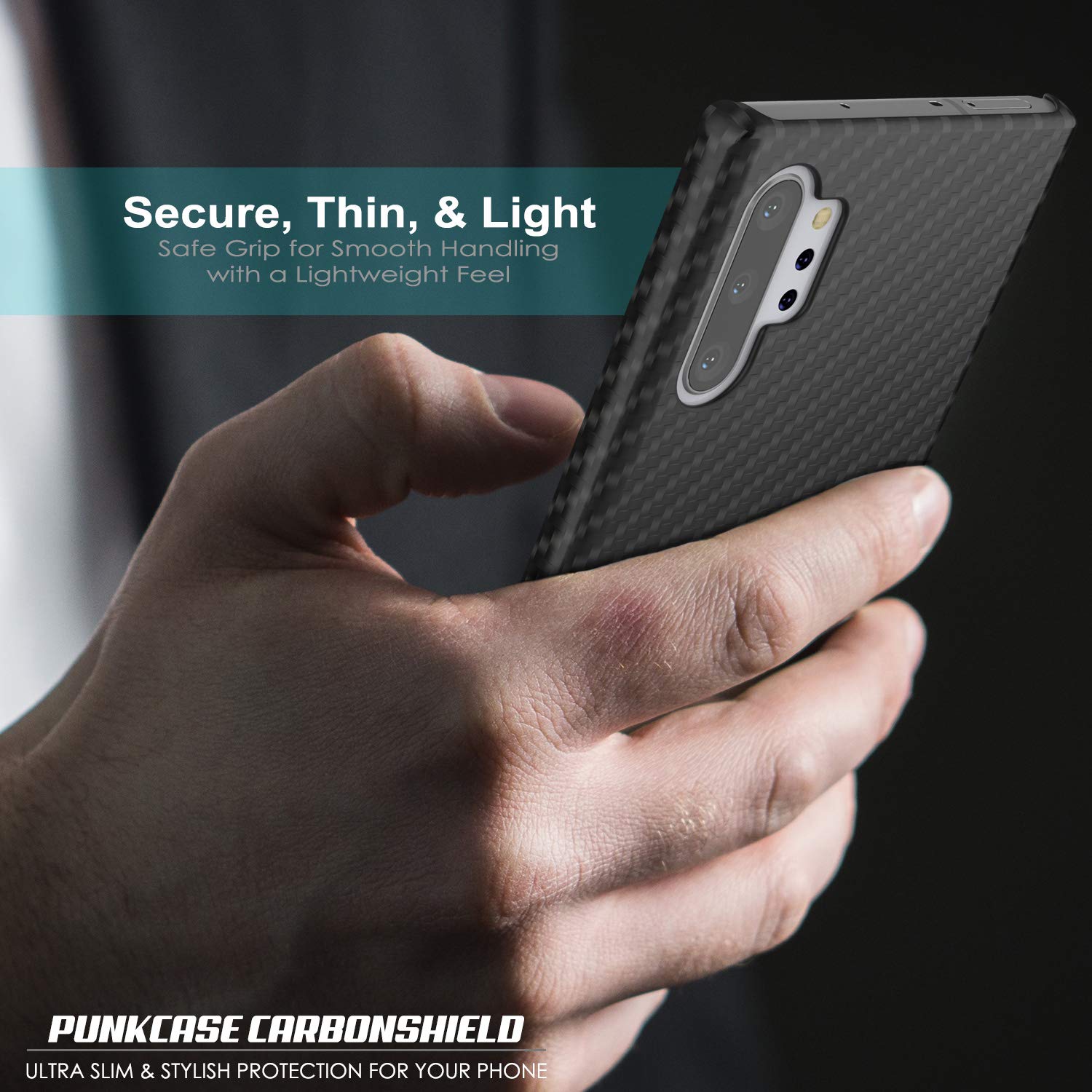 Galaxy Note 10+ Plus Case, Punkcase CarbonShield, Heavy Duty & Ultra Thin Cover