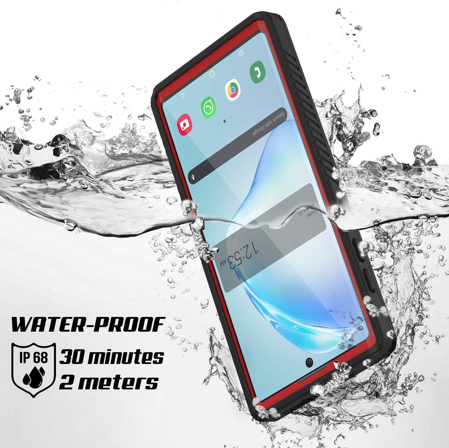 Galaxy Note 10+ Plus Case, Punkcase [Extreme Series] Armor Cover W/ Built In Screen Protector [Red]