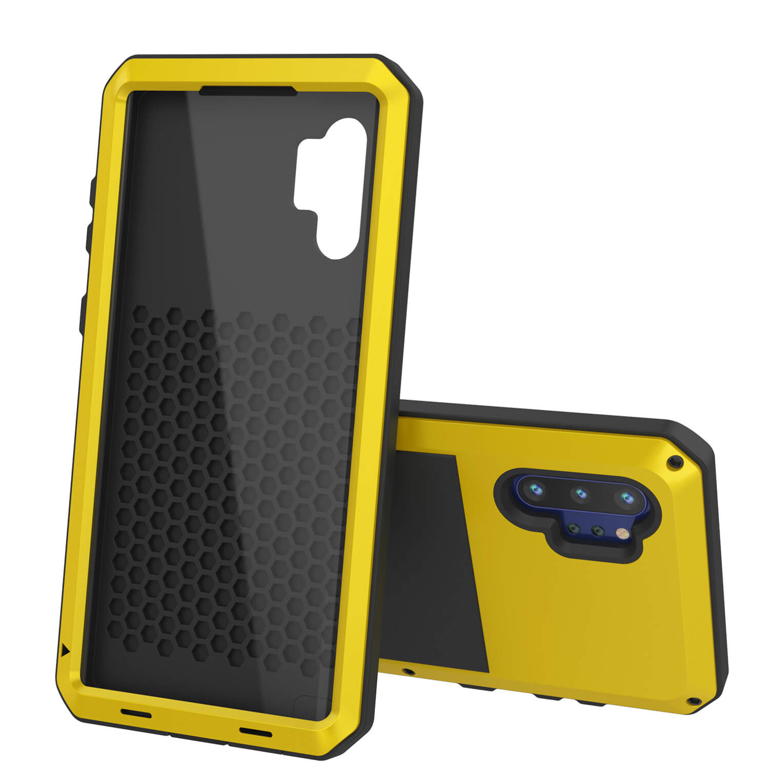 Galaxy Note 10+ Plus  Case, PUNKcase Metallic Neon Shockproof  Slim Metal Armor Case [Neon]