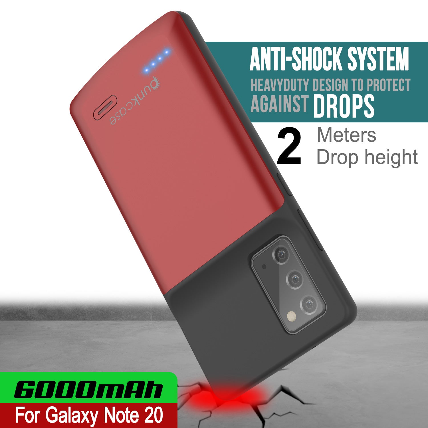 Galaxy Note 20 6000mAH Battery Charger Slim Case [Red]