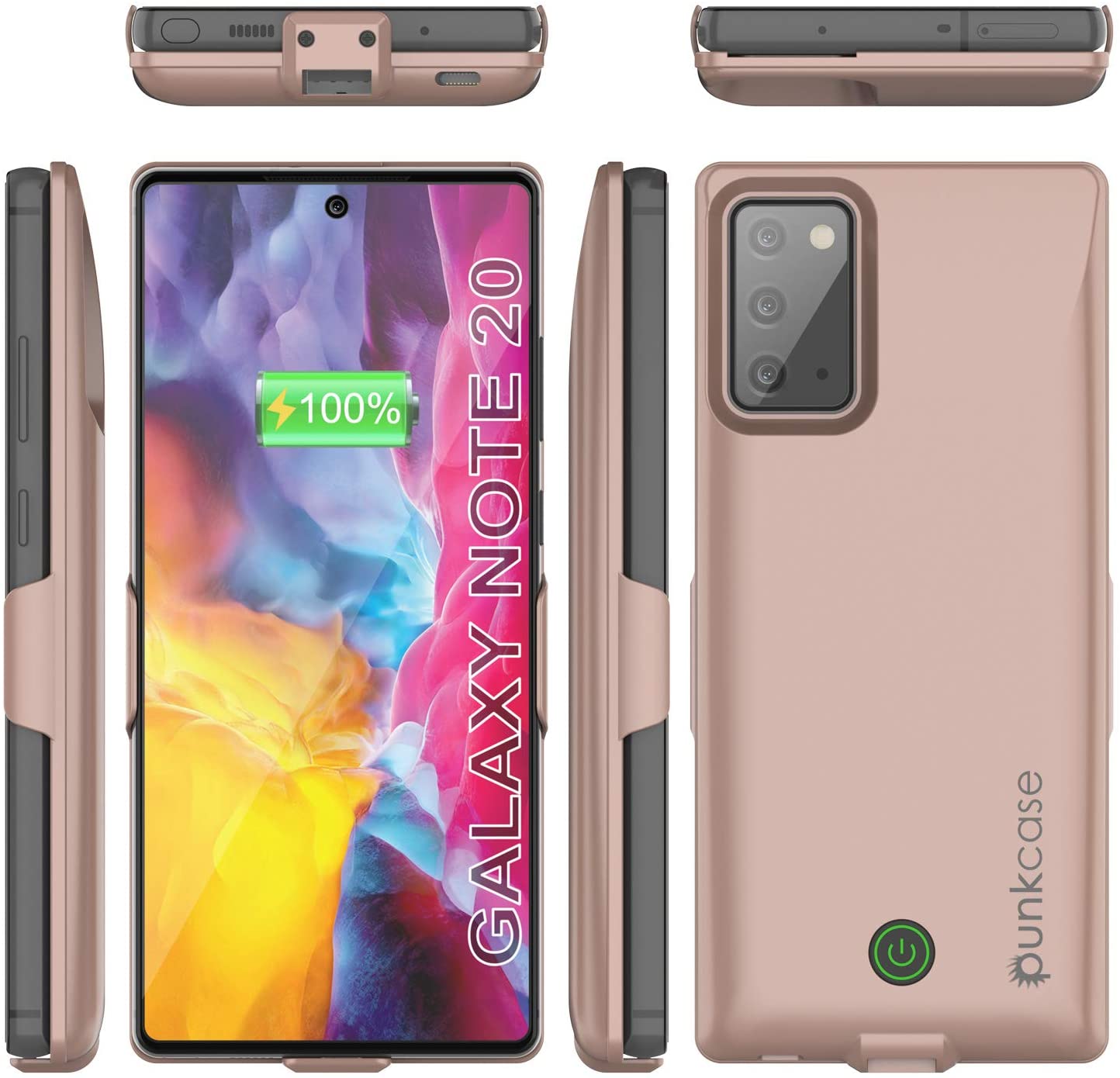 Galaxy Note 20 6000mAH Battery Charger PunkJuice 2.0 Slim Case [Rose-Gold]