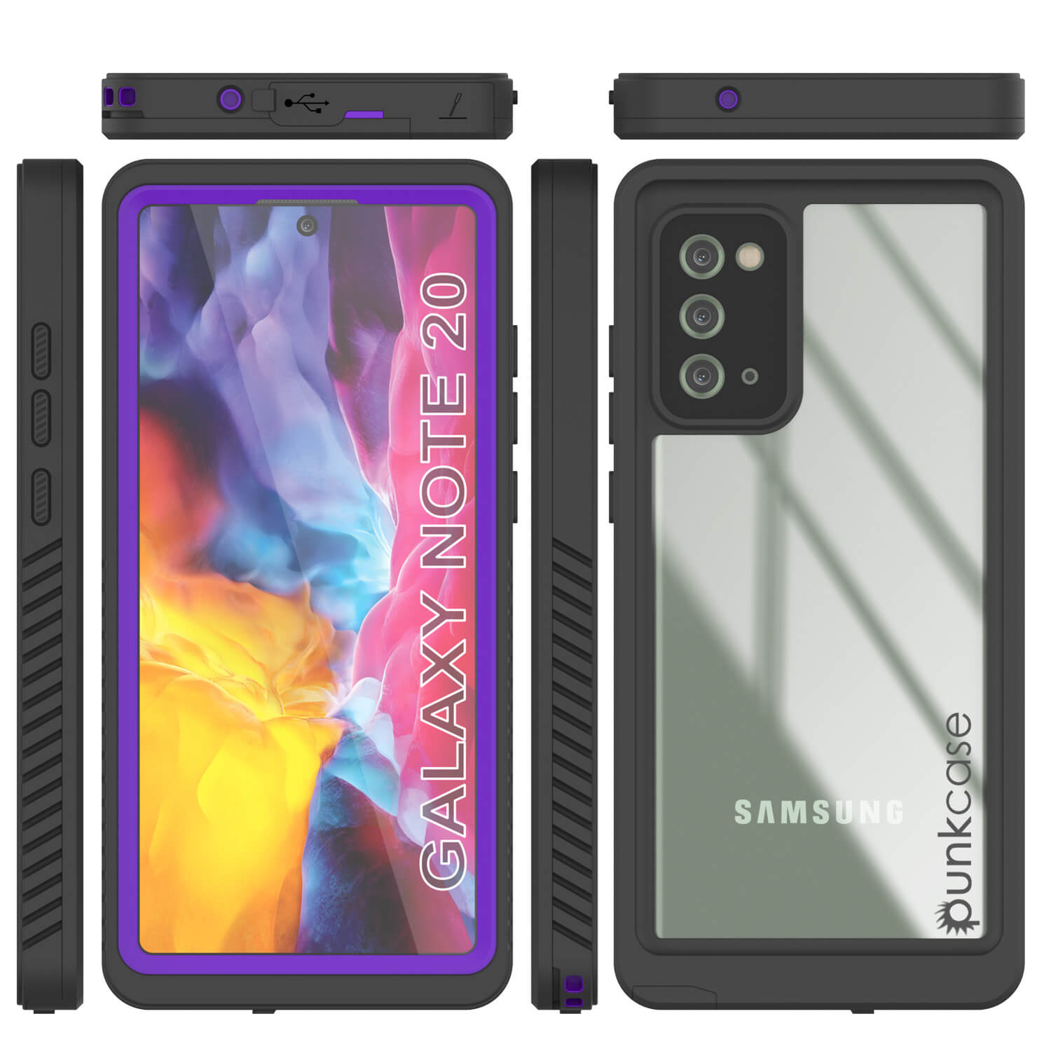Galaxy Note 20 Case, Punkcase [Extreme Series] Armor Cover W/ Built In Screen Protector [Purple]