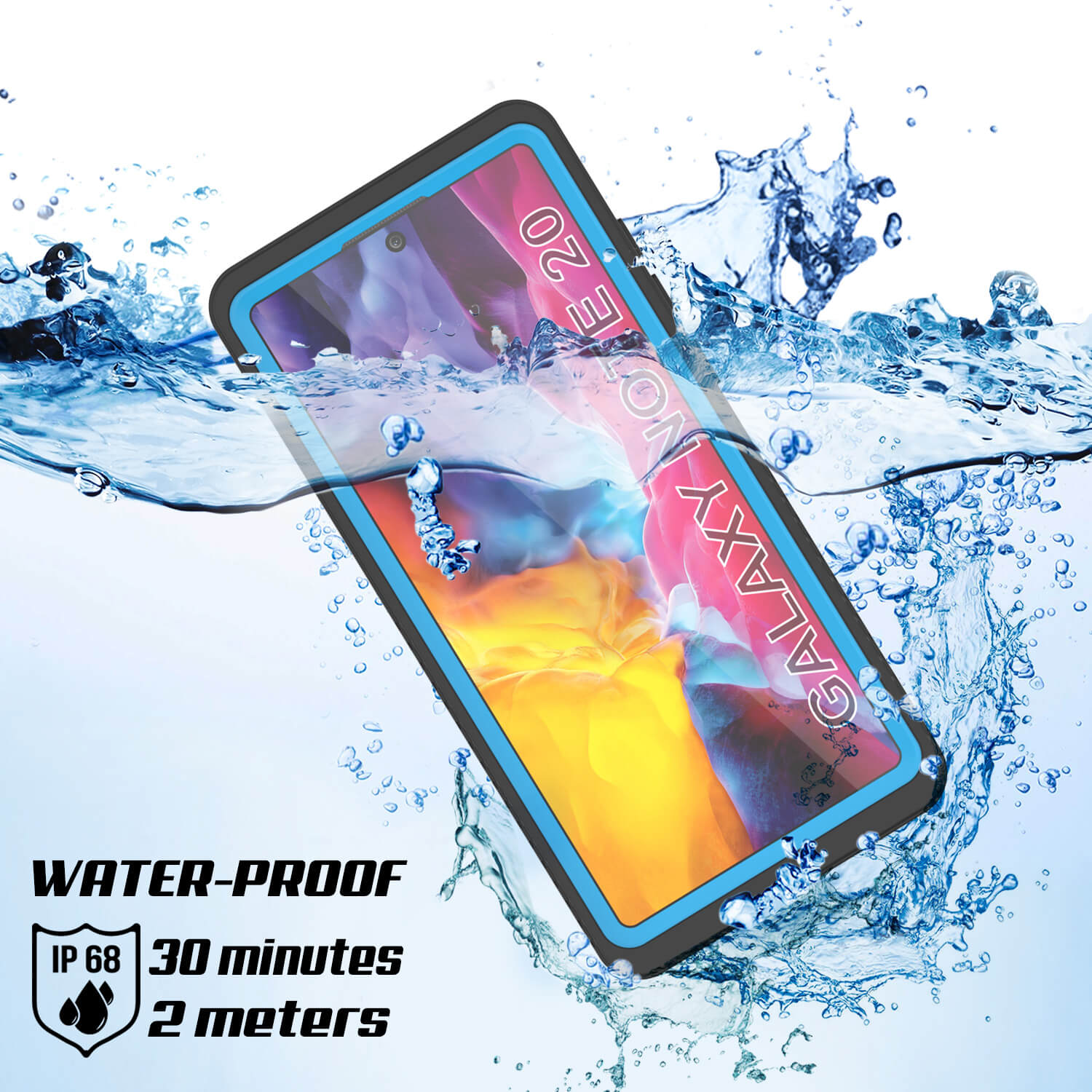 Galaxy Note 20 Case, Punkcase [Extreme Series] Armor Cover W/ Built In Screen Protector [Light Blue]