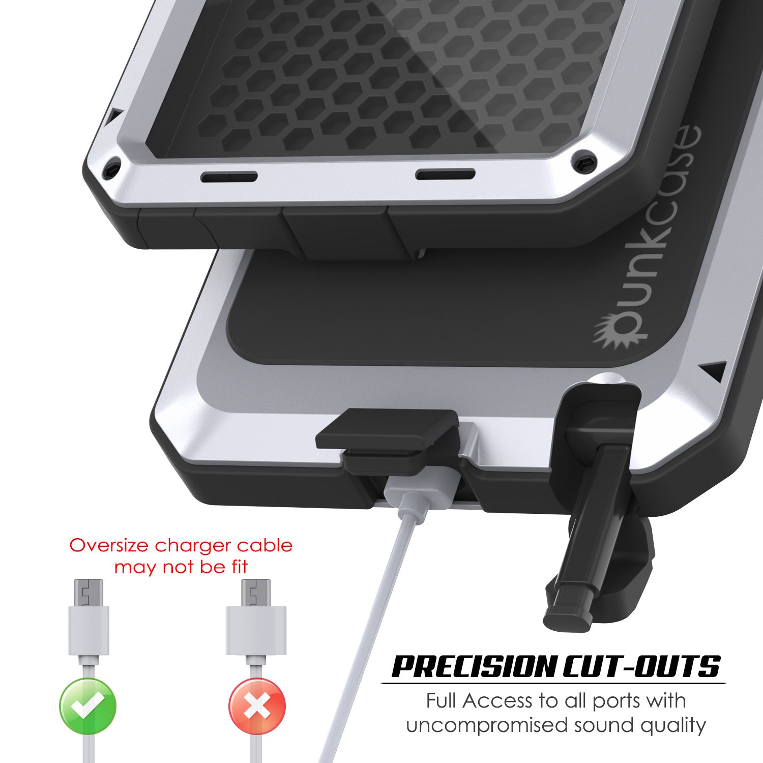 Galaxy Note 20  Case, PUNKcase Metallic White Shockproof  Slim Metal Armor Case [White]