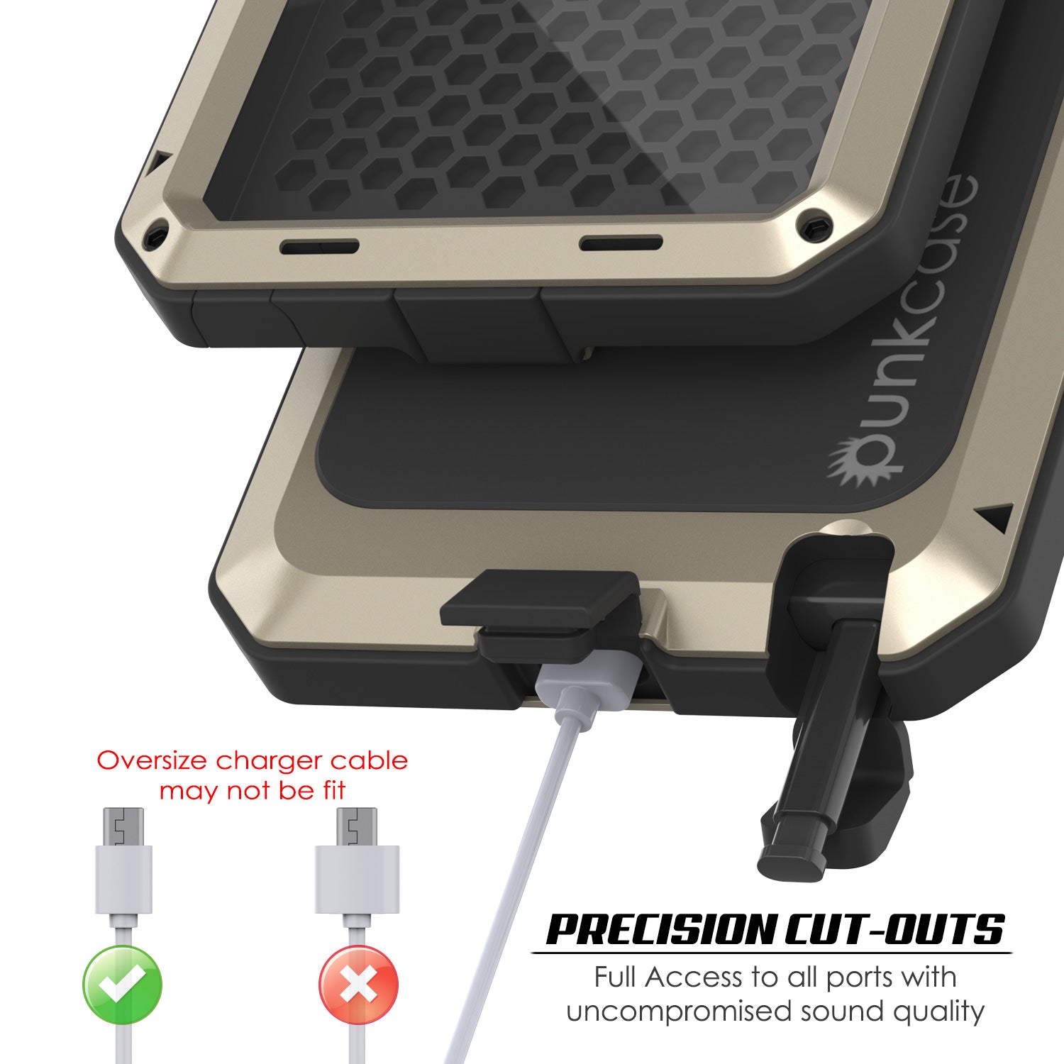 Galaxy Note 20  Case, PUNKcase Metallic Gold Shockproof  Slim Metal Armor Case [Gold]