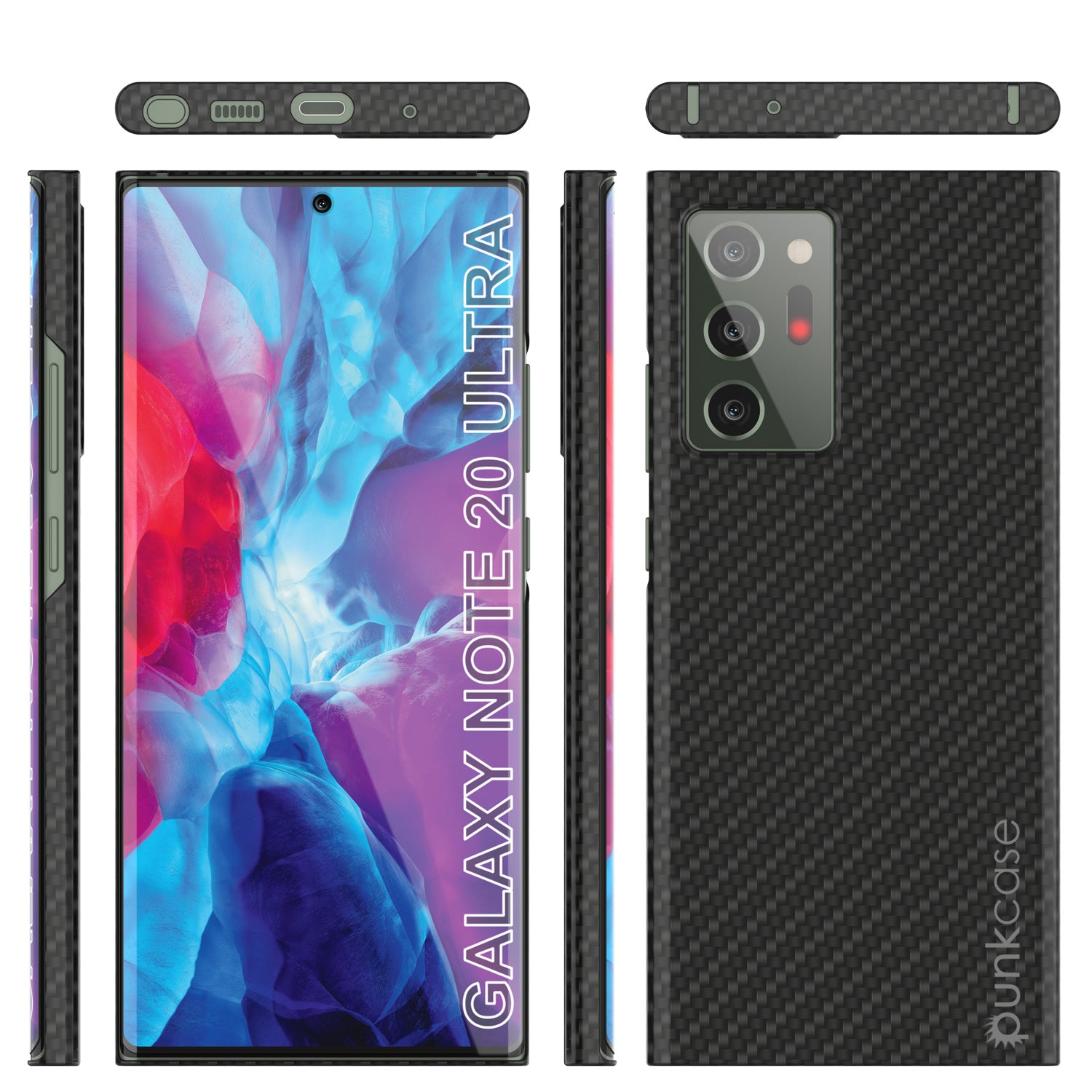Galaxy Note 20 Ultra Case, Punkcase CarbonShield, Heavy Duty & Ultra Thin Cover
