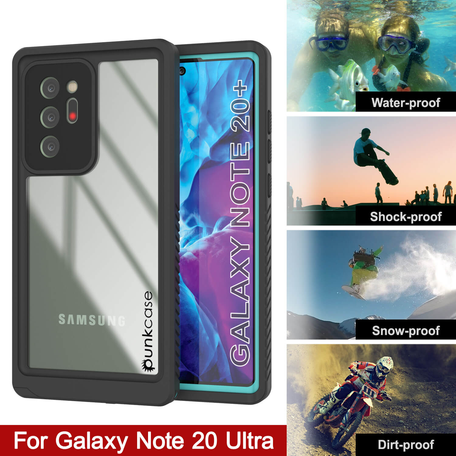 Galaxy Note 20 Ultra Case, Punkcase [Extreme Series] Armor Cover W/ Built In Screen Protector [Teal]