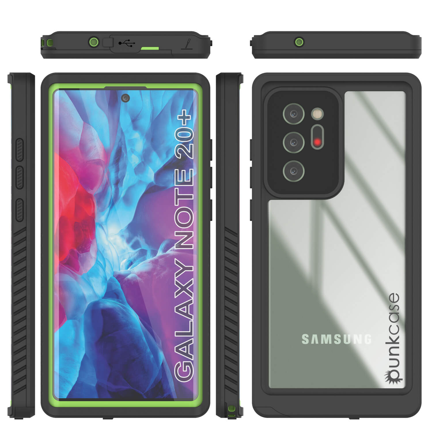 Galaxy Note 20 Ultra Case, Punkcase [Extreme Series] Armor Cover W/ Built In Screen Protector [Light Green]