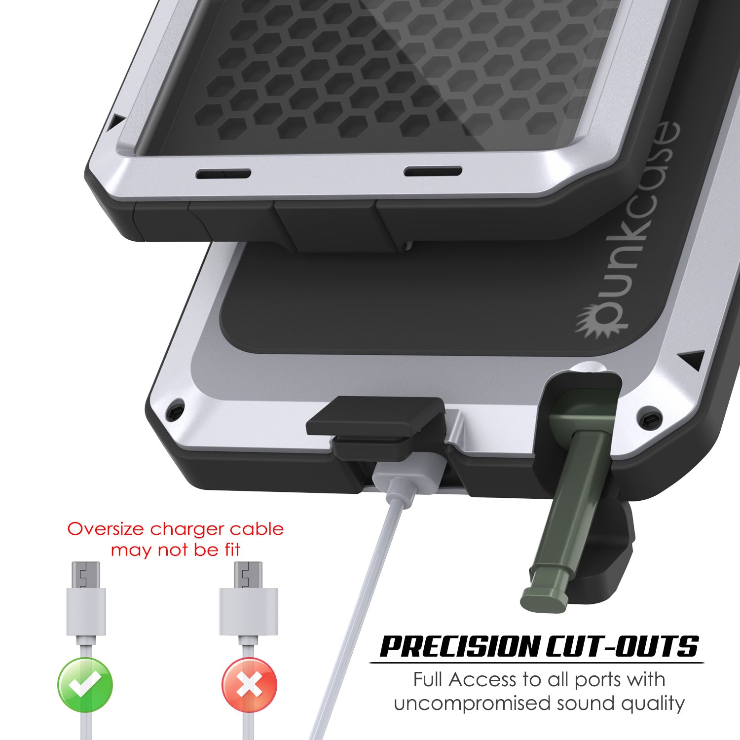 Galaxy Note 20 Ultra  Case, PUNKcase Metallic White Shockproof  Slim Metal Armor Case [White]