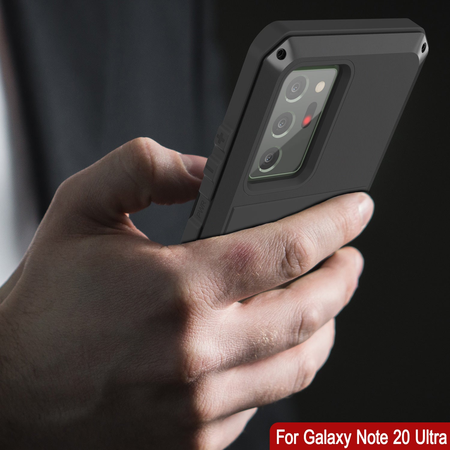 Galaxy Note 20 Ultra Case, PUNKcase Metallic Black Shockproof  Slim Metal Armor Case [Black]