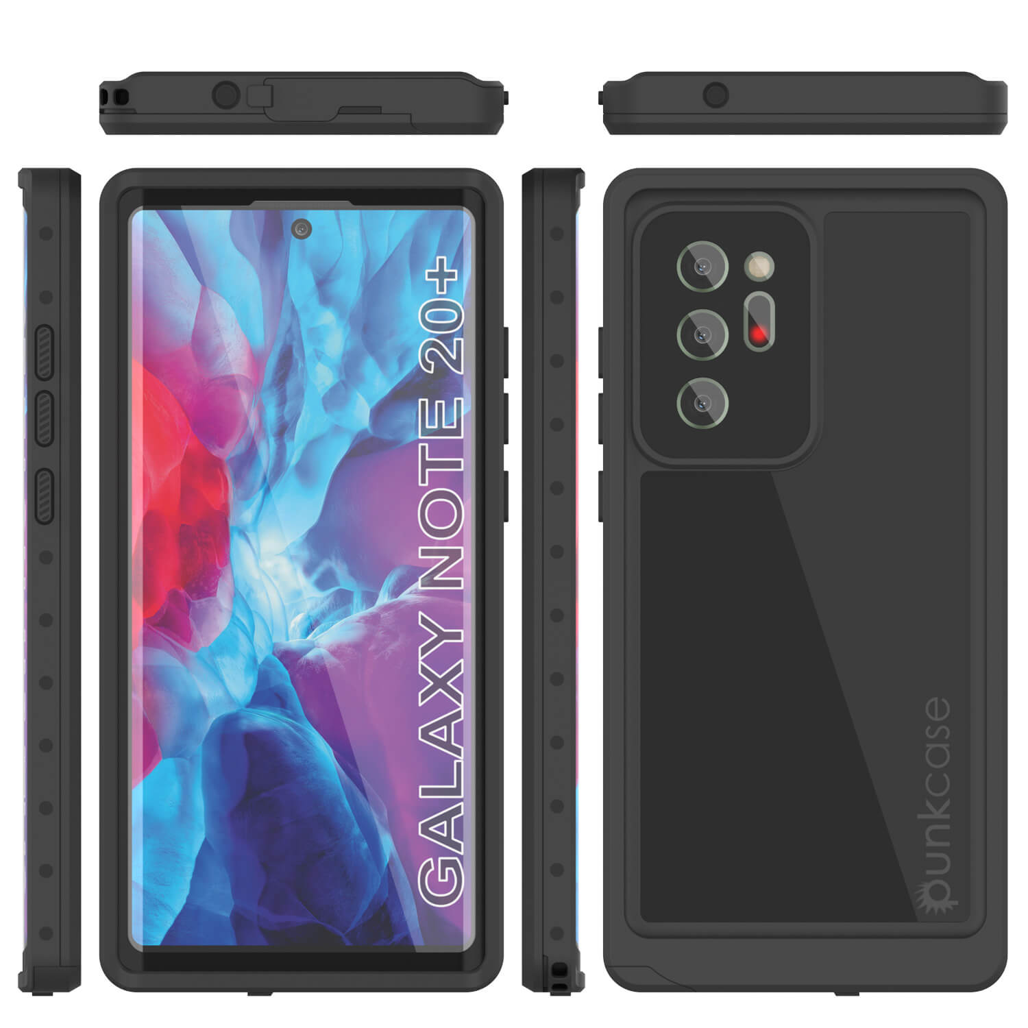 Galaxy Note 20 Ultra Waterproof Case, Punkcase Studstar Black Thin Armor Cover