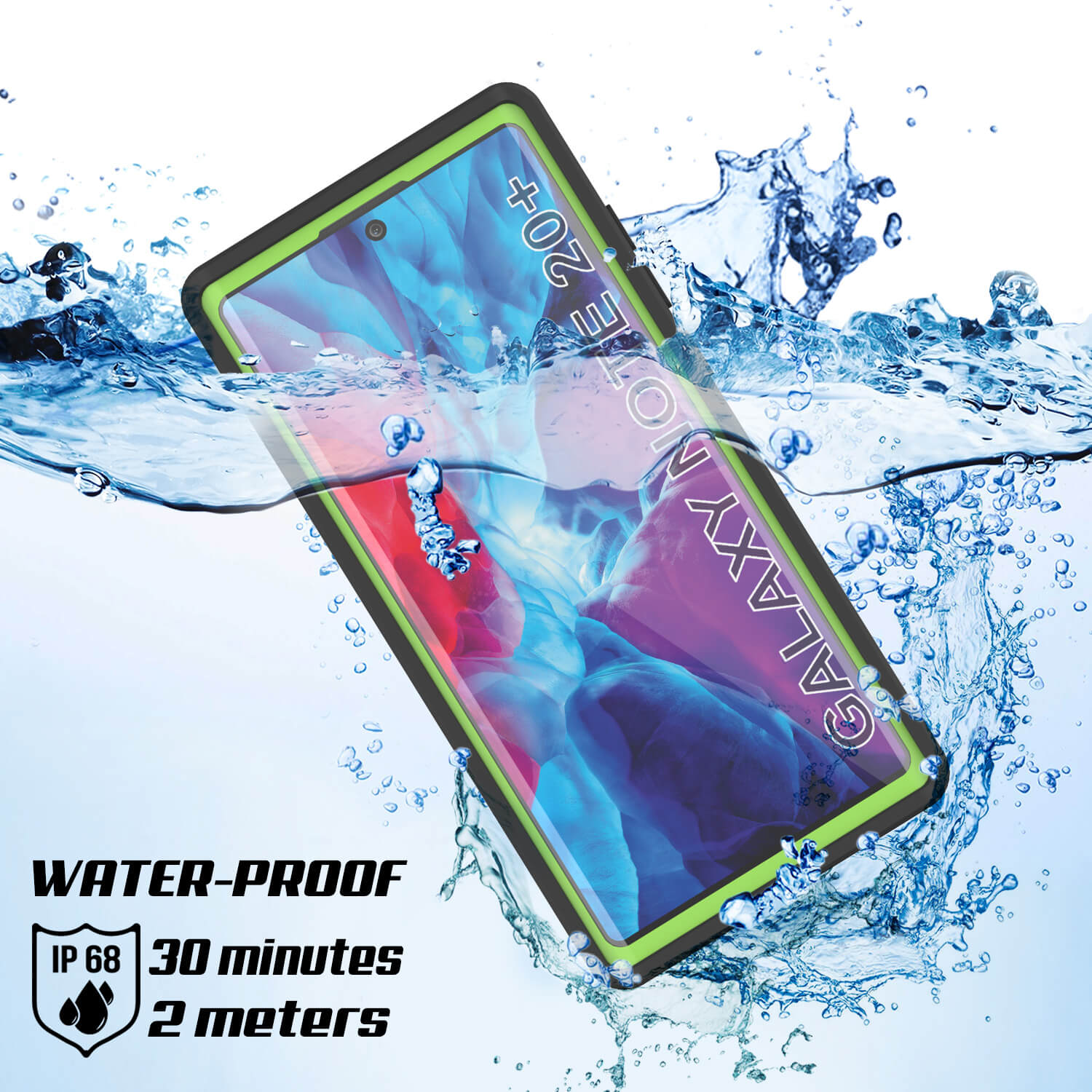 Galaxy Note 20 Ultra Waterproof Case, Punkcase Studstar Light Green Thin Armor Cover