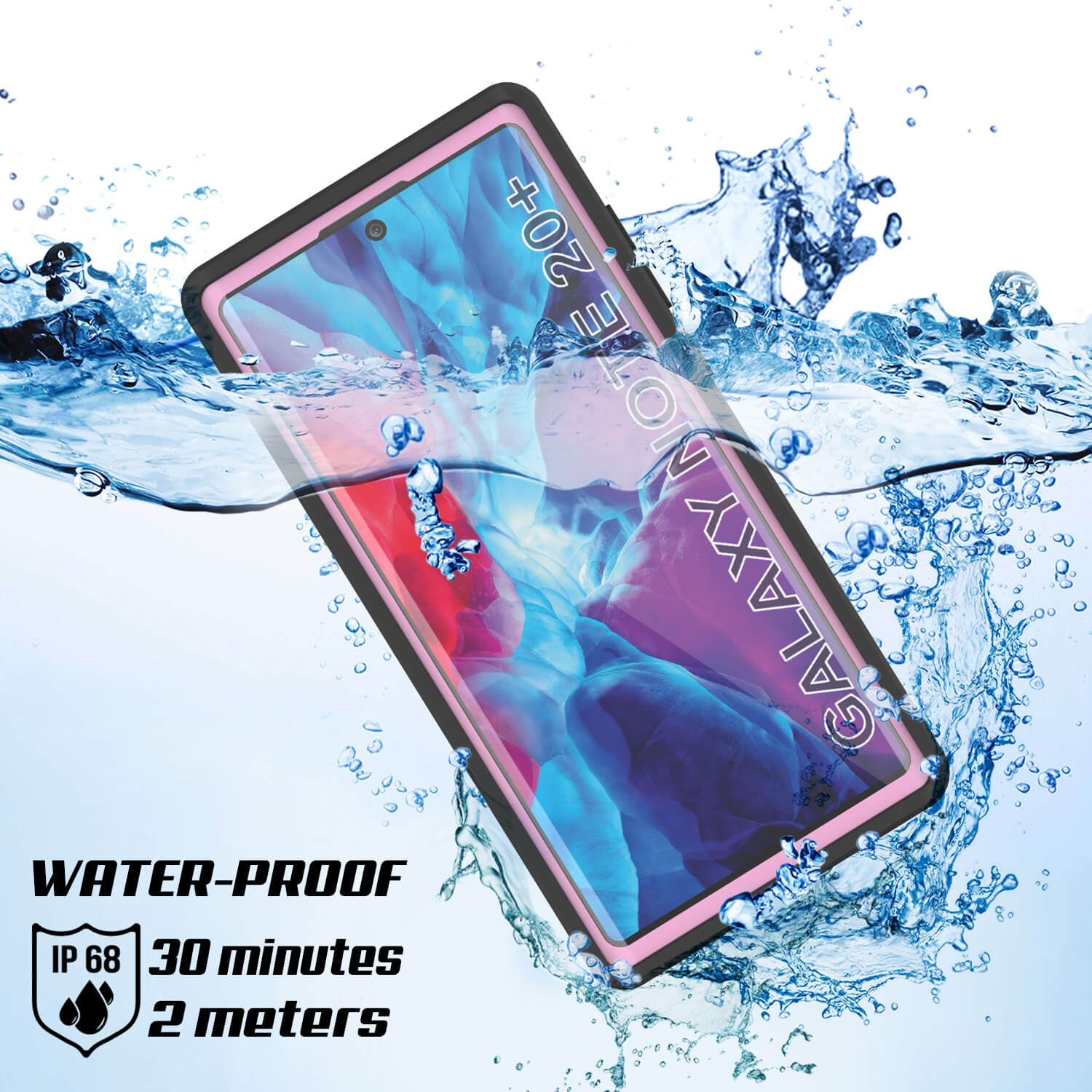 Galaxy Note 20 Ultra Waterproof Case, Punkcase Studstar Pink Thin Armor Cover