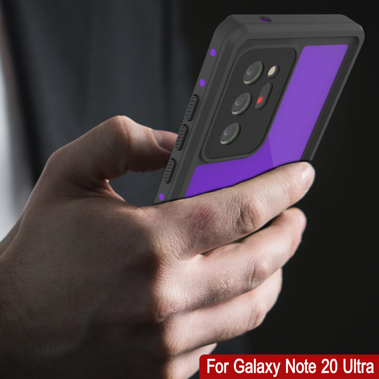 Galaxy Note 20 Ultra Waterproof Case, Punkcase Studstar Purple Series Thin Armor Cover