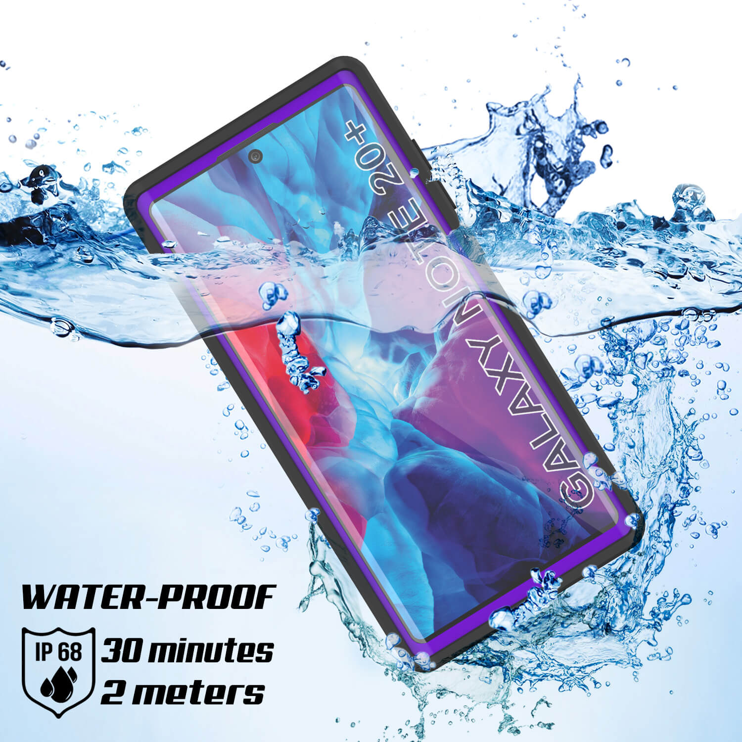 Galaxy Note 20 Ultra Waterproof Case, Punkcase Studstar Purple Series Thin Armor Cover