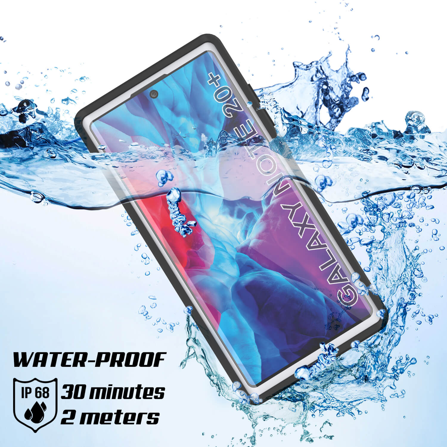 Galaxy Note 20 Ultra Waterproof Case, Punkcase Studstar White Thin Armor Cover