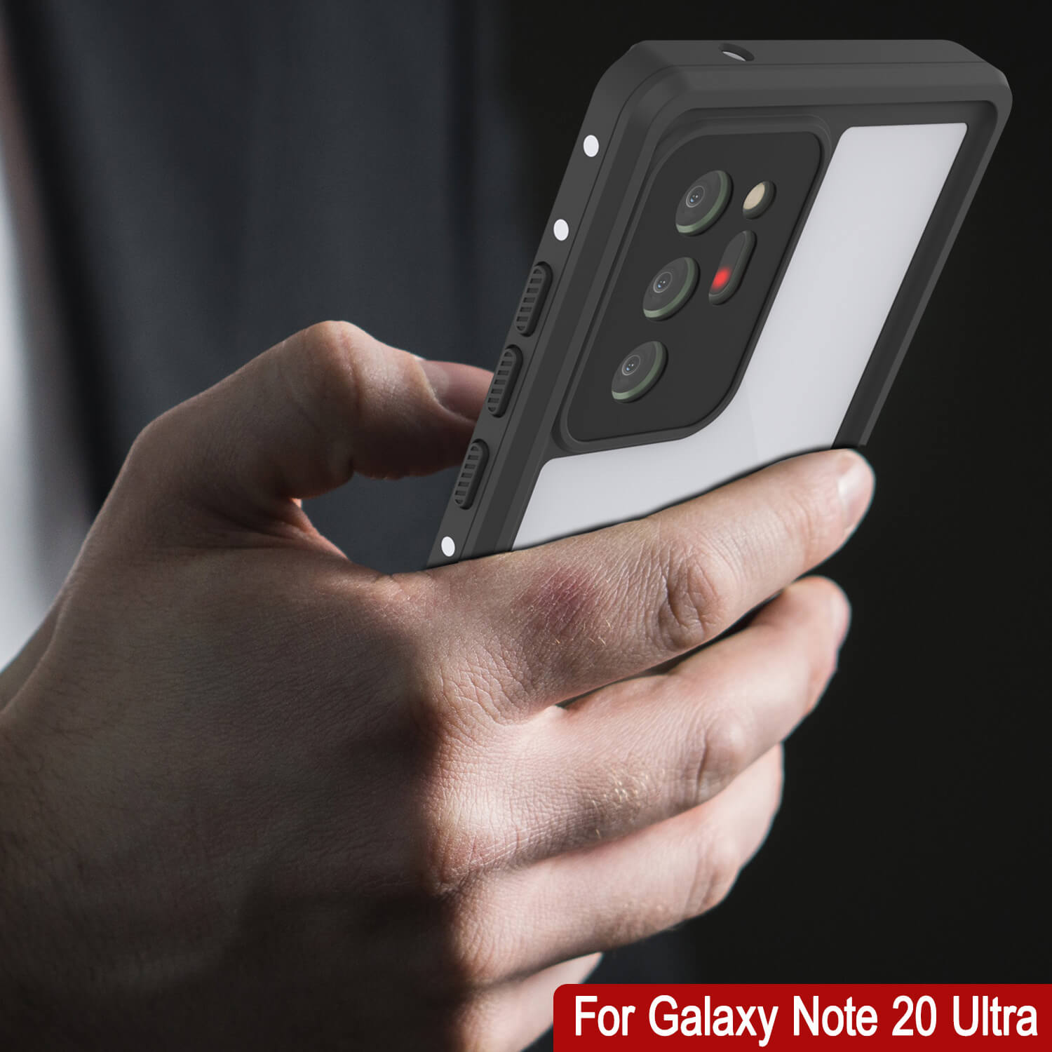 Galaxy Note 20 Ultra Waterproof Case, Punkcase Studstar White Thin Armor Cover