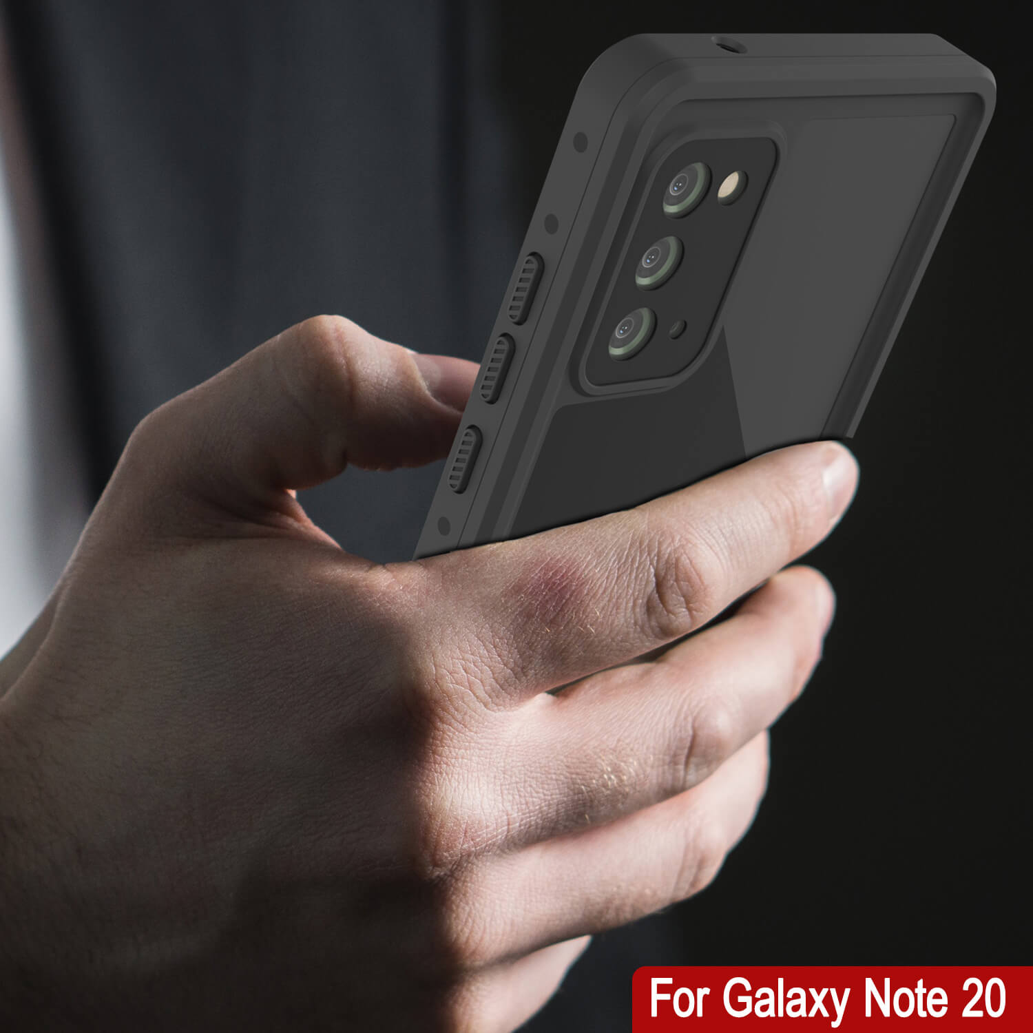 Galaxy Note 20 Waterproof Case, Punkcase Studstar Black Thin Armor Cover