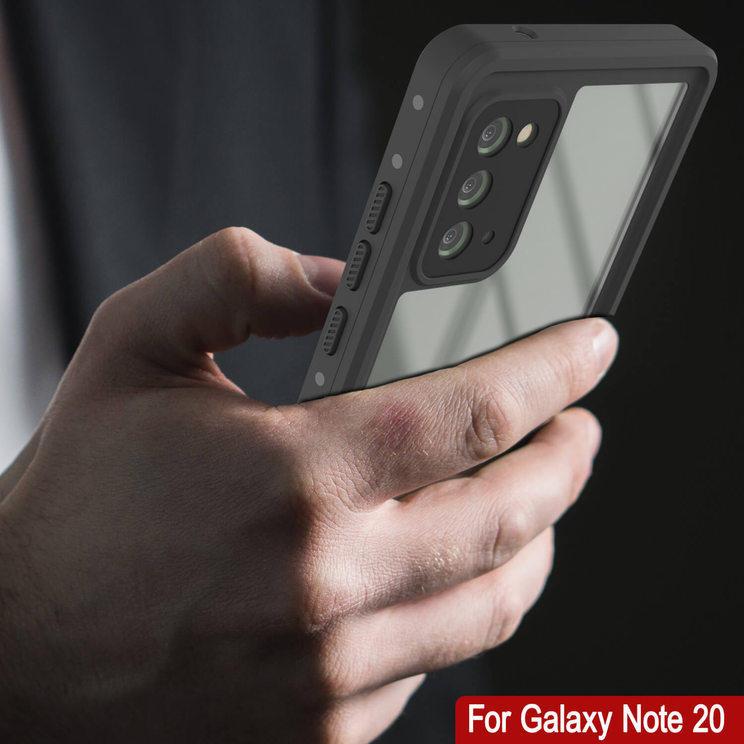 Galaxy Note 20 Waterproof Case, Punkcase Studstar Clear Thin Armor Cover