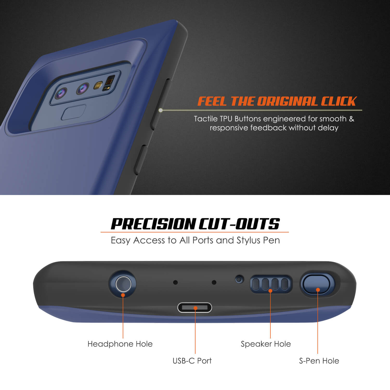 Galaxy Note 9 5000mAH Battery Charger W/ USB Port Slim Case [Navy]