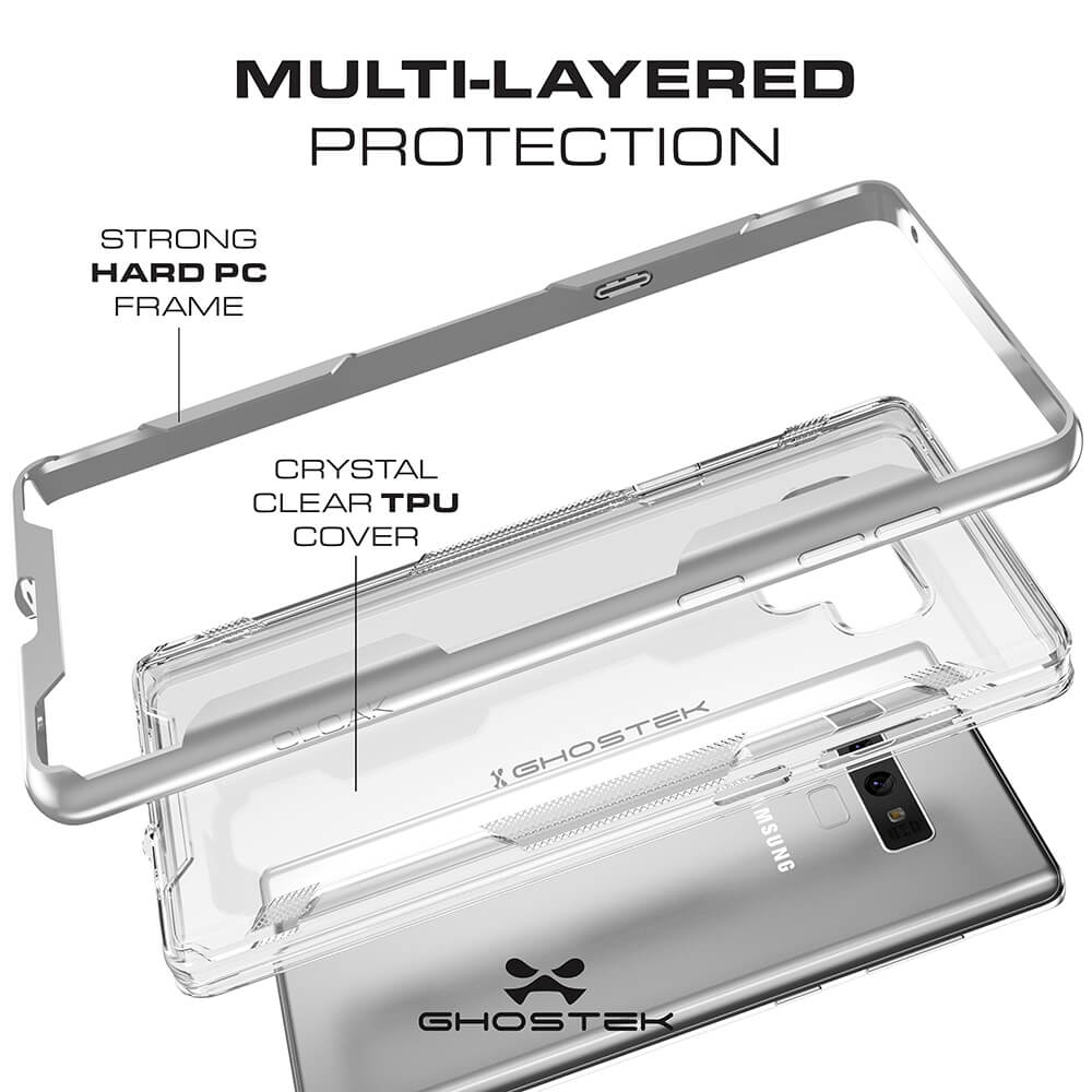 Galaxy Note 9 Case, Ghostek Cloak 3 Full Body TPU [Shockproof] | SILVER