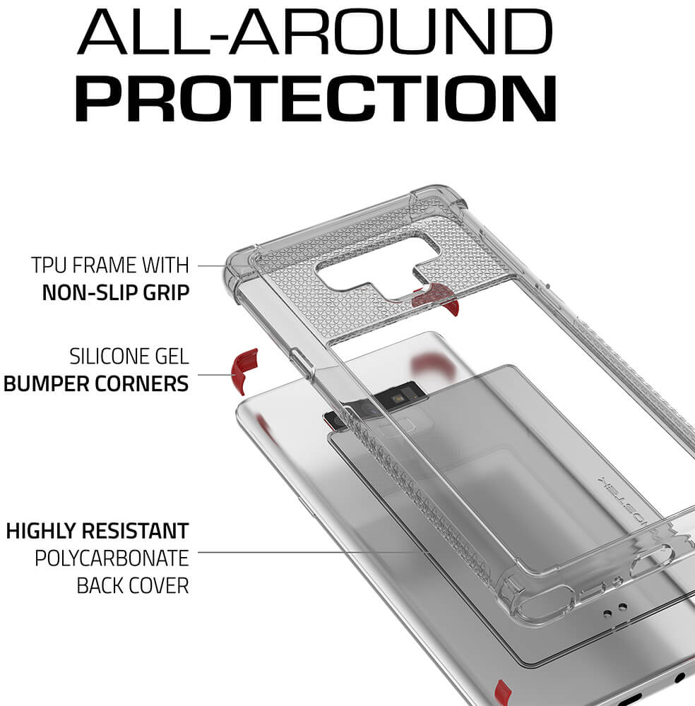Galaxy Note 9 Case,Ghostek Covert 2 TPU Bumper Frame [Shockproof] | Red