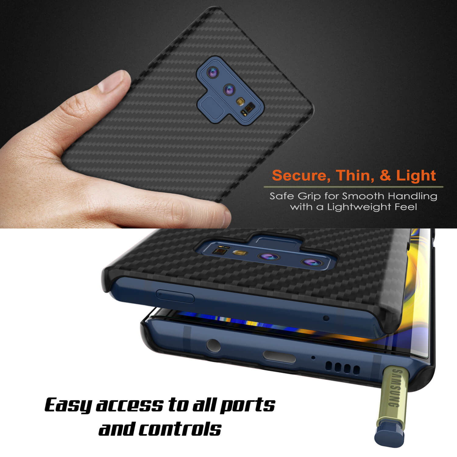 Galaxy Note 9 Case, Punkcase CarbonShield, Heavy Duty & Ultra Thin Cover