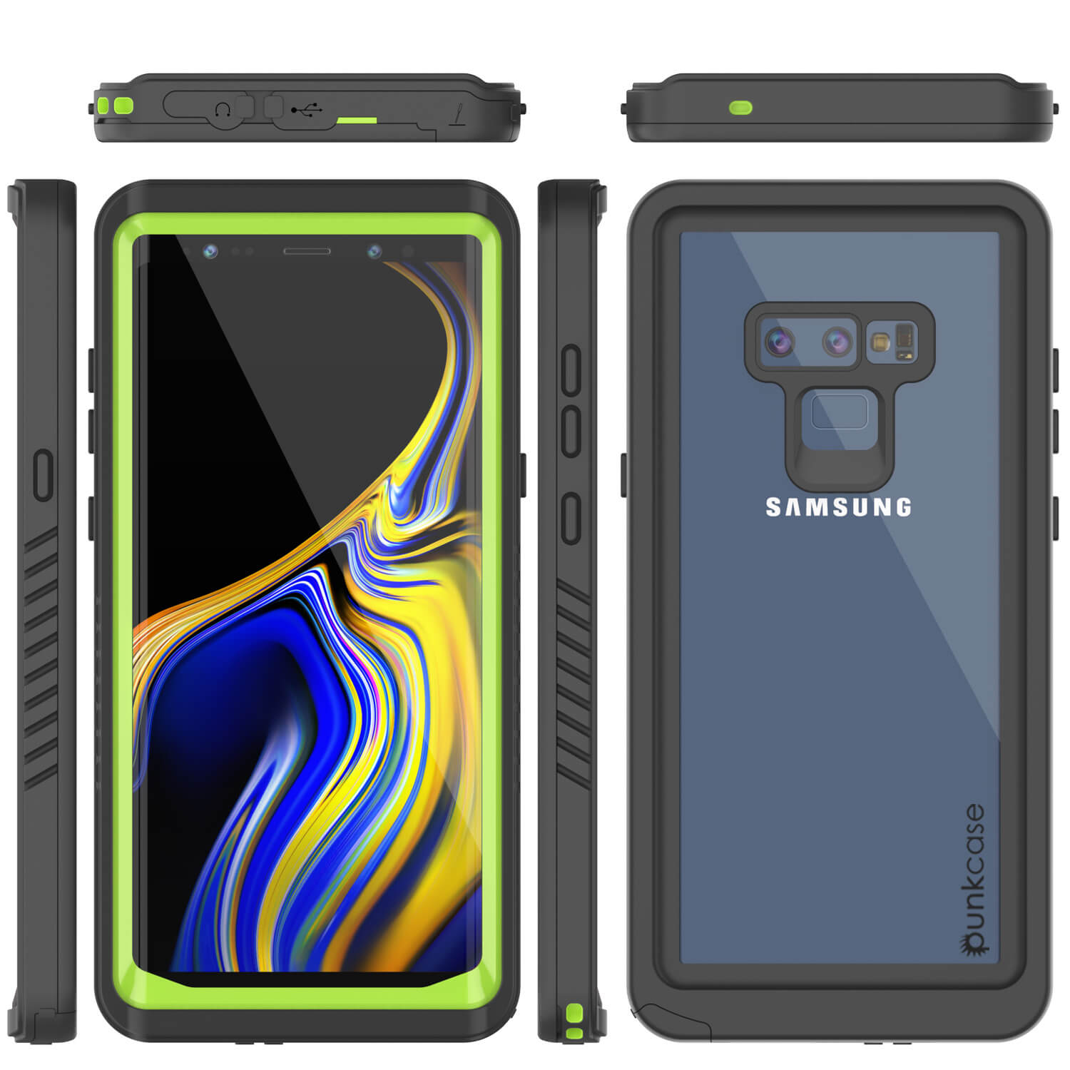 Galaxy Note 9 Case, Punkcase [Extreme Series] Armor Cover W/ Built In Screen Protector [Light Green]