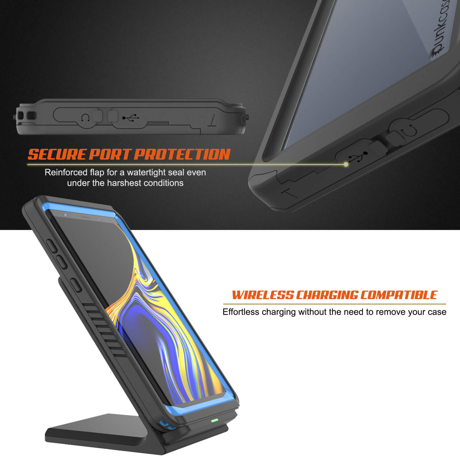 Galaxy Note 9 Case, Punkcase [Extreme Series] Armor Cover W/ Built In Screen Protector [Light Blue]