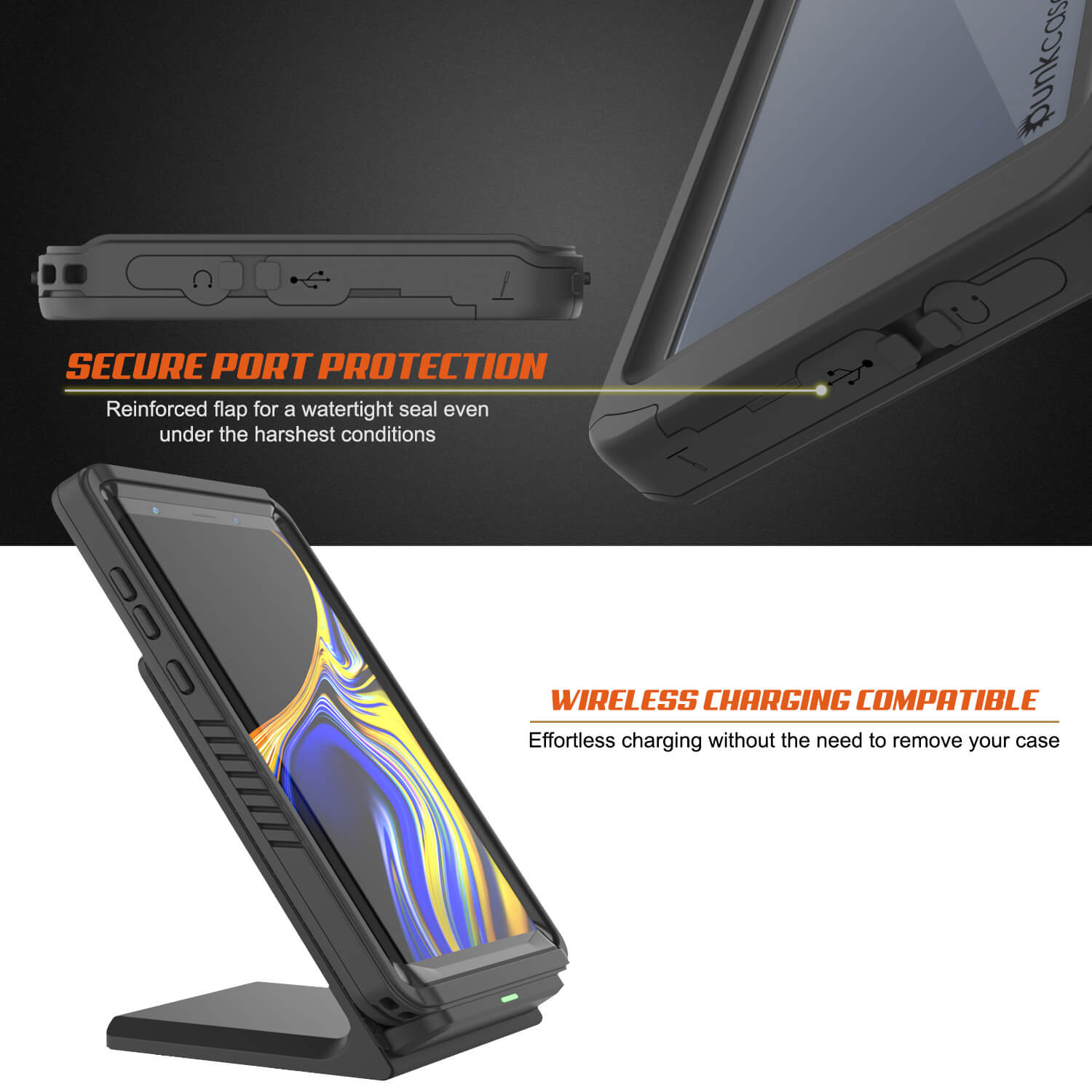 Galaxy Note 9 Case, Punkcase [Extreme Series] Armor Cover W/ Built In Screen Protector [Black]