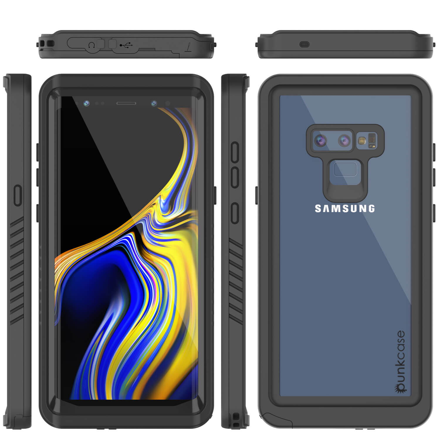 Galaxy Note 9 Case, Punkcase [Extreme Series] Armor Cover W/ Built In Screen Protector [Black]