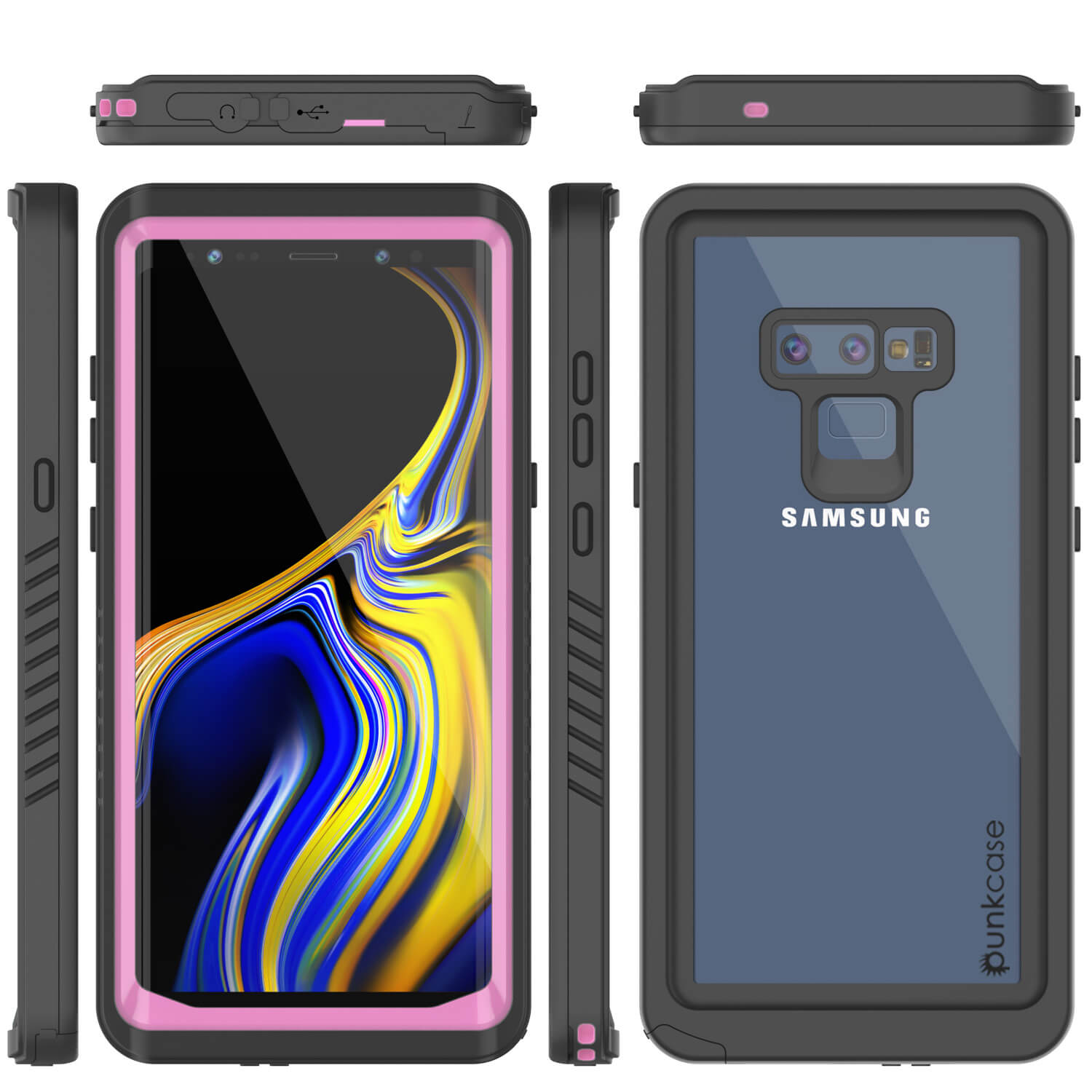 Galaxy Note 9 Case, Punkcase [Extreme Series] Armor Cover W/ Built In Screen Protector [Pink]