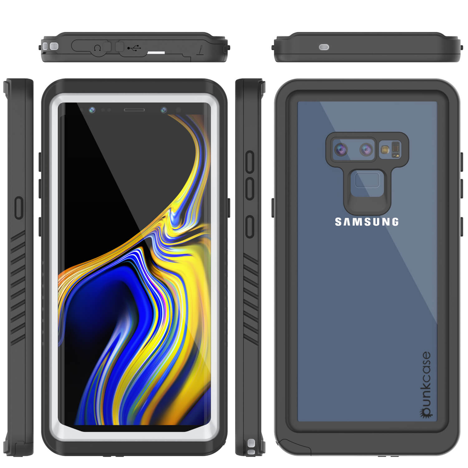 Galaxy Note 9 Case, Punkcase [Extreme Series] Armor Cover W/ Built In Screen Protector [White]