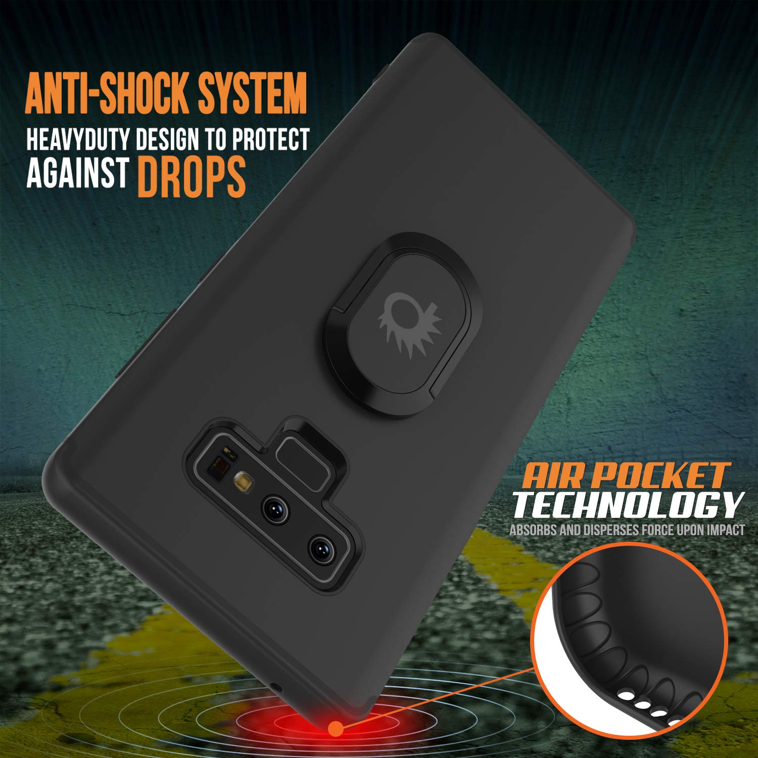 Galaxy Note 9 Case, Punkcase Magnetix  Protective TPU Cover W/ Tempered Glass Screen Protector & Kickstand [black]