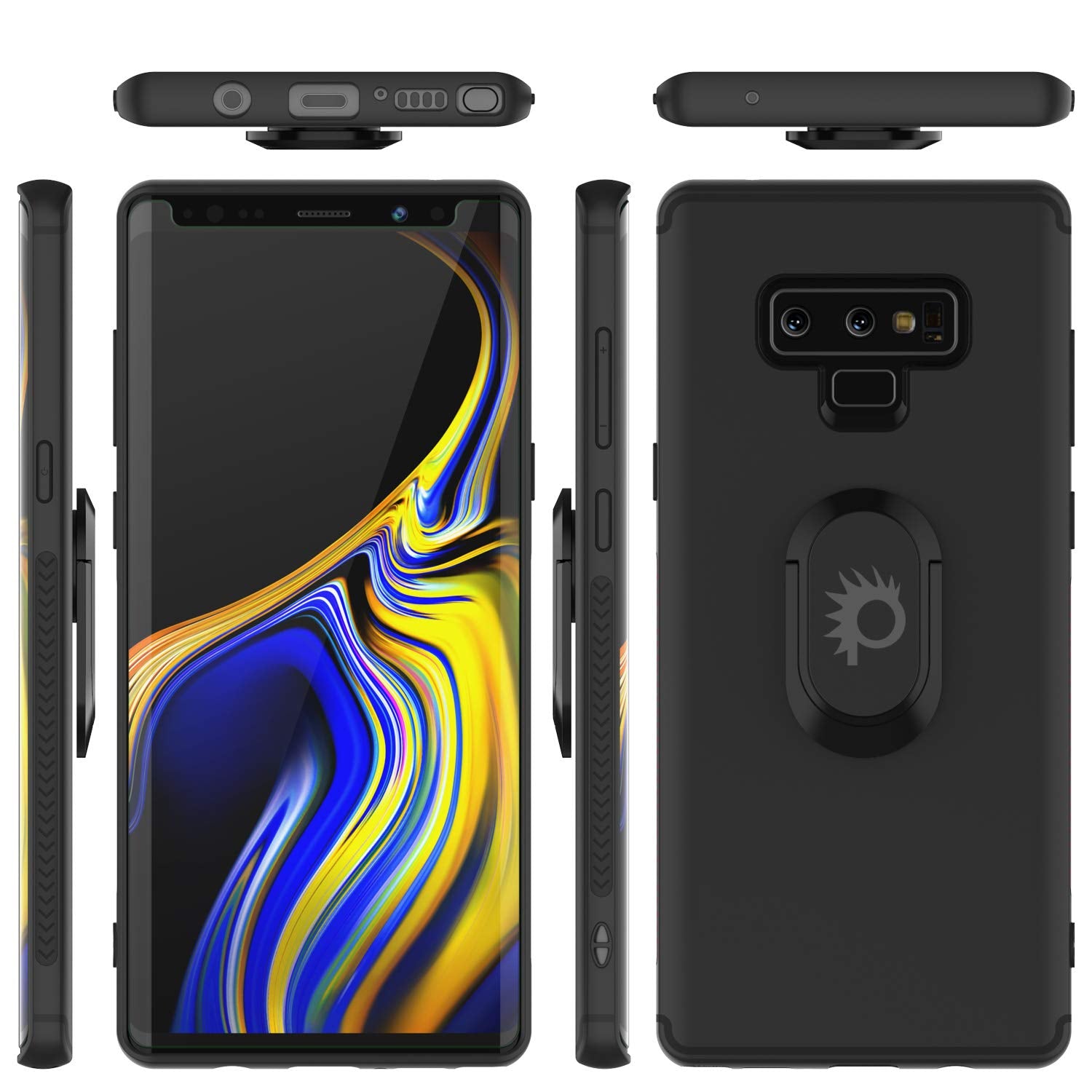 Galaxy Note 9 Case, Punkcase Magnetix  Protective TPU Cover W/ Tempered Glass Screen Protector & Kickstand [black]