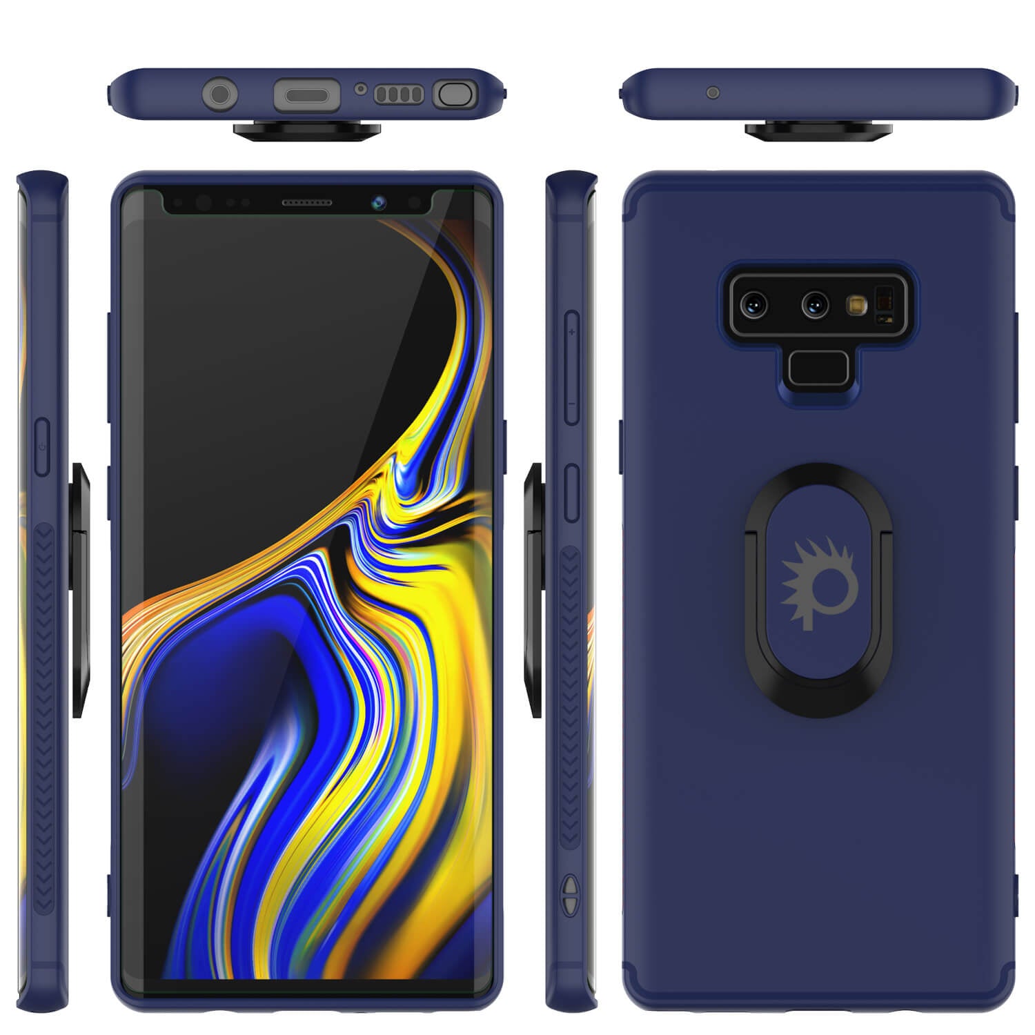 Galaxy Note 9 Case, Punkcase Magnetix  Protective TPU Cover W/ Tempered Glass Screen Protector & Kickstand [blue]
