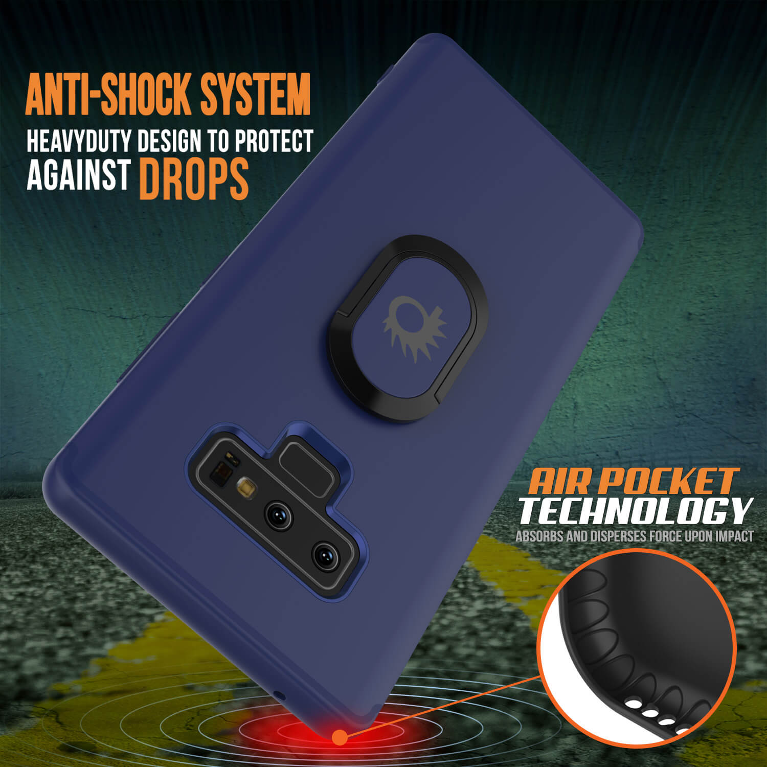 Galaxy Note 9 Case, Punkcase Magnetix  Protective TPU Cover W/ Tempered Glass Screen Protector & Kickstand [blue]