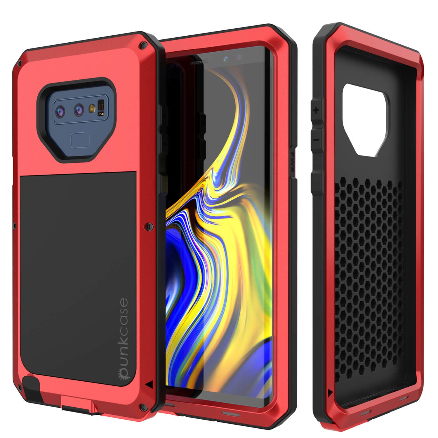 Galaxy Note 9  Case, PUNKcase Metallic Red Shockproof  Slim Metal Armor Case [Red]
