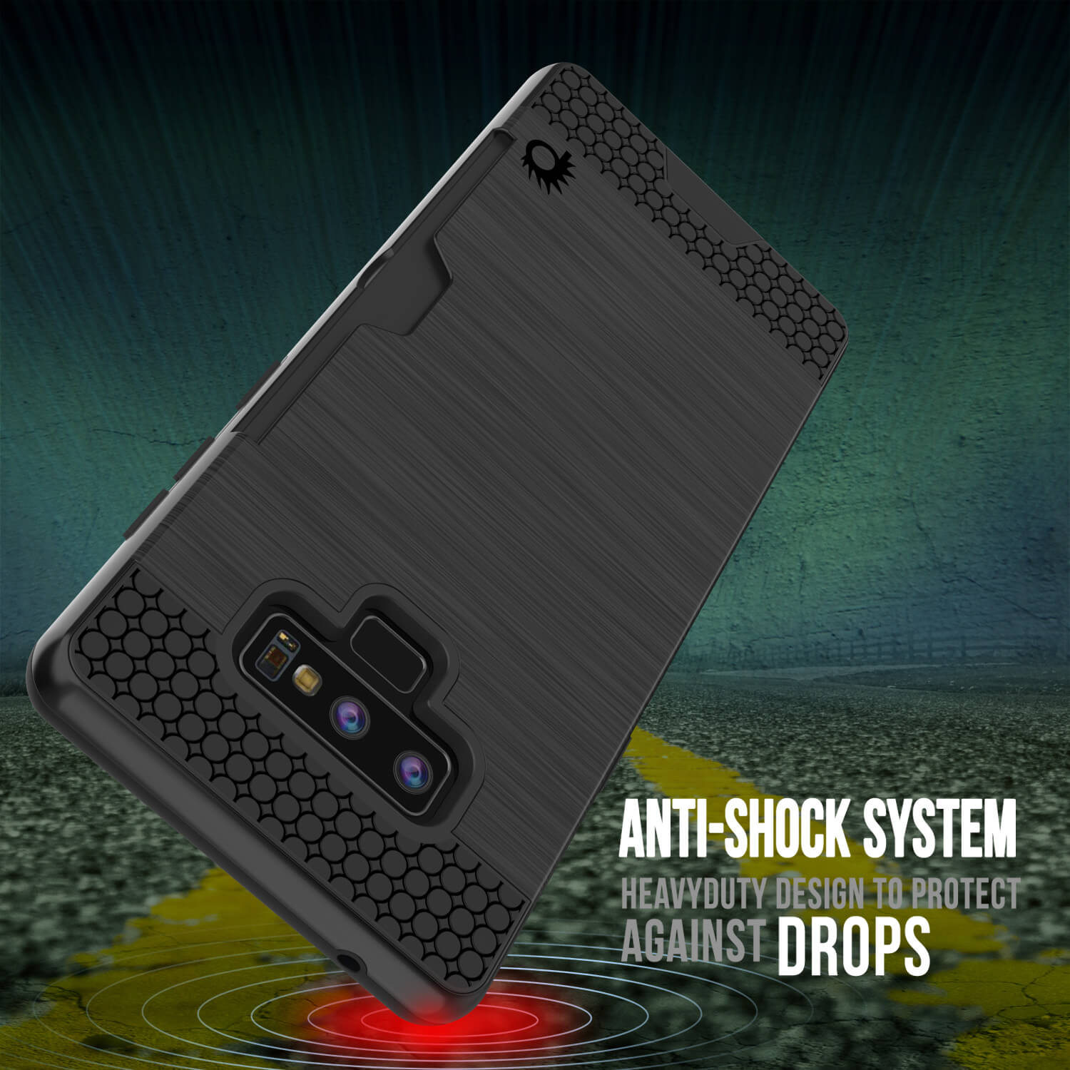 Galaxy Note 9 Case, PUNKcase [SLOT Series] Slim Fit  Samsung Note 9 [Black]