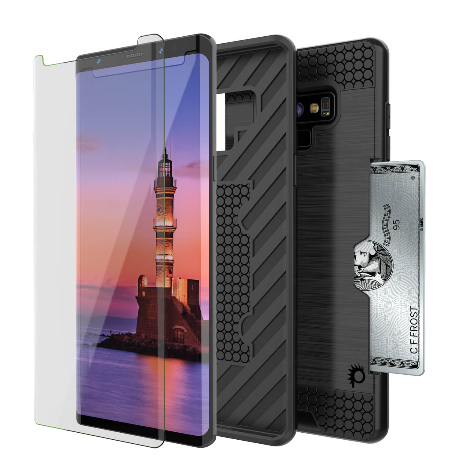 Galaxy Note 9 Case, PUNKcase [SLOT Series] Slim Fit  Samsung Note 9 [Black]