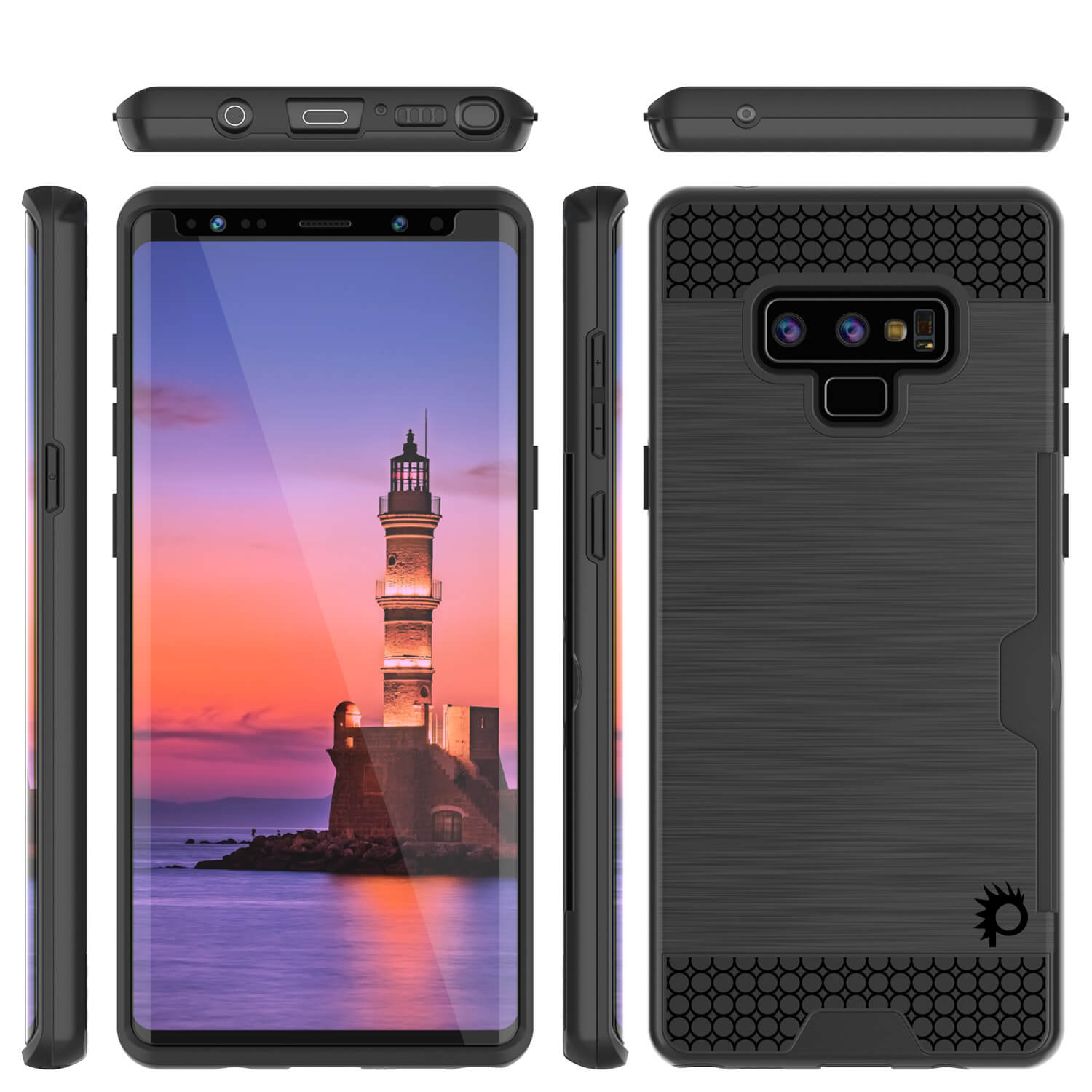 Galaxy Note 9 Case, PUNKcase [SLOT Series] Slim Fit  Samsung Note 9 [Black]