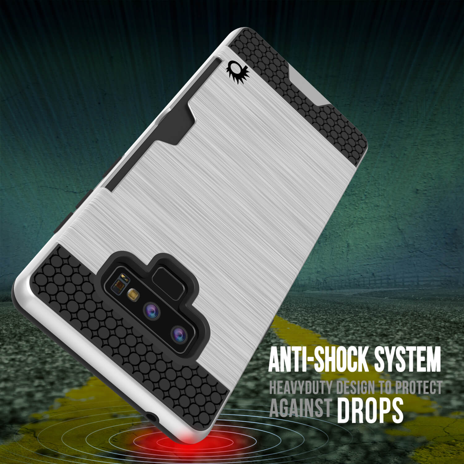 Galaxy Note 9 Case, PUNKcase [SLOT Series] Slim Fit  Samsung Note 9 [Silver]