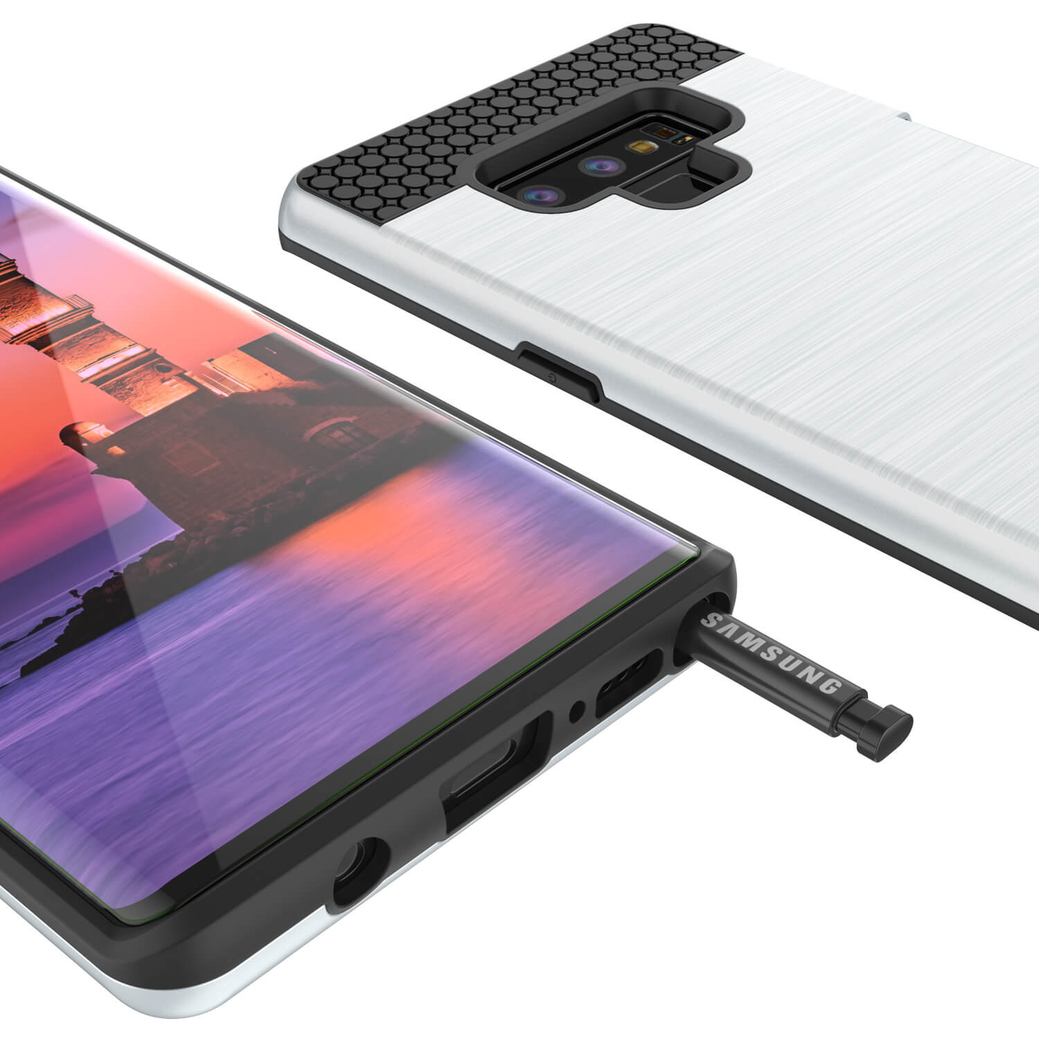 Galaxy Note 9 Case, PUNKcase [SLOT Series] Slim Fit  Samsung Note 9 [White]