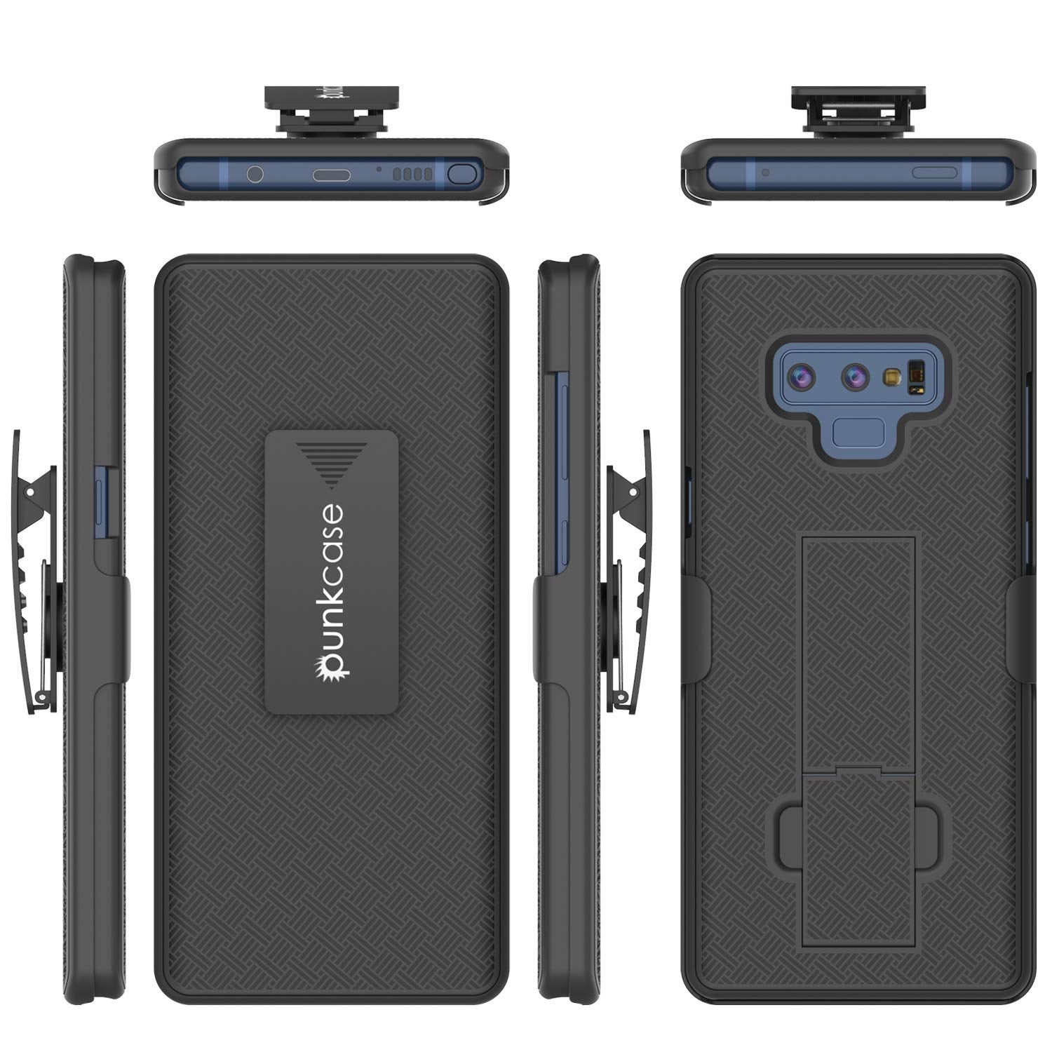 Punkcase Galaxy Note 9 Case with Screen Protector Holster Belt Clip Built in Kickstand Non Slip Dual Layer Hybrid TPU Full Body Protection Thin