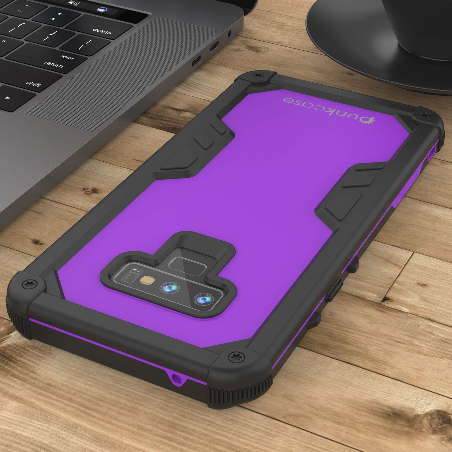 Punkcase Galaxy Note 9 Waterproof Case [Navy Seal Extreme Series] Armor Cover W/ Built In Screen Protector [Purple]
