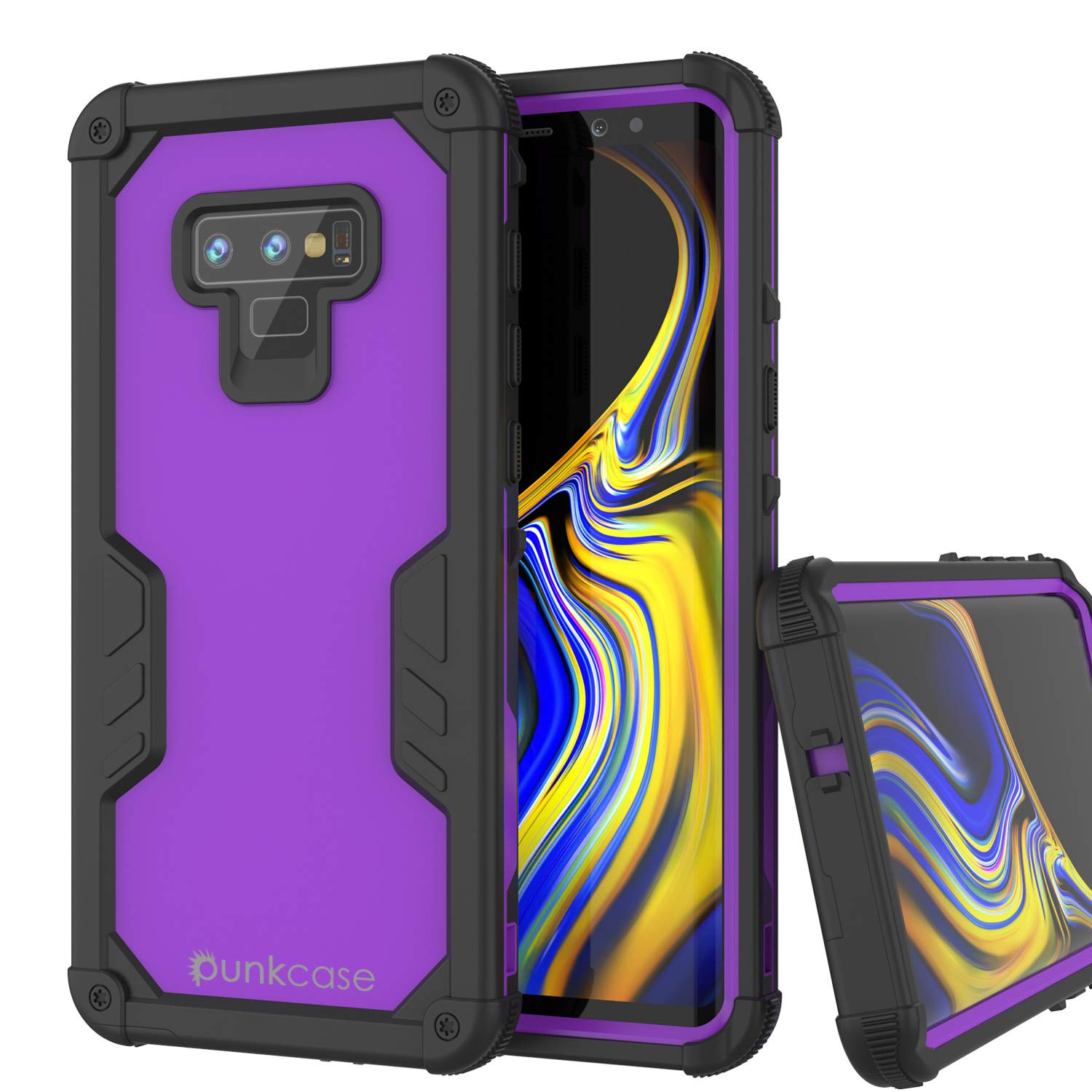 Punkcase Galaxy Note 9 Waterproof Case [Navy Seal Extreme Series] Armor Cover W/ Built In Screen Protector [Purple]