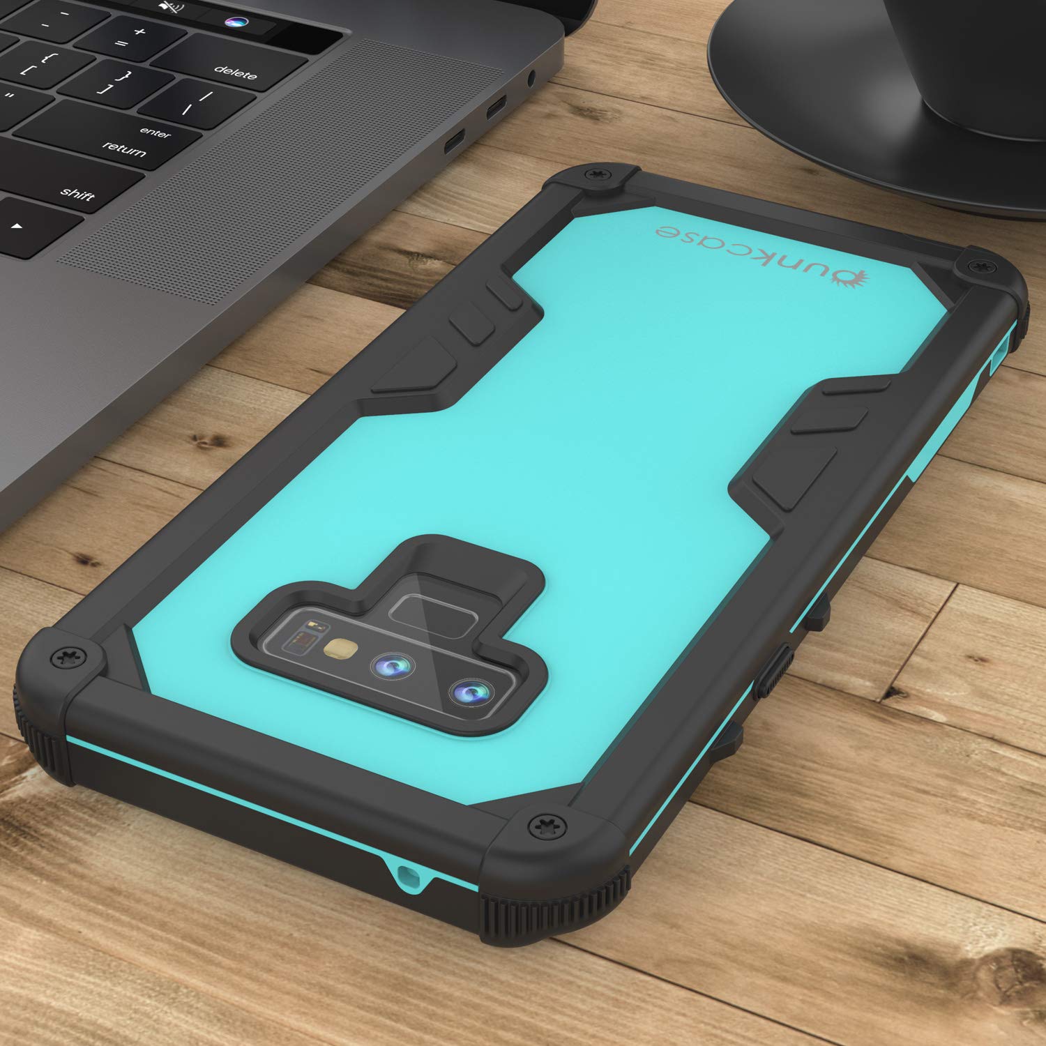 Punkcase Galaxy Note 9 Waterproof Case [Navy Seal Extreme Series] Armor Cover W/ Built In Screen Protector [Teal]