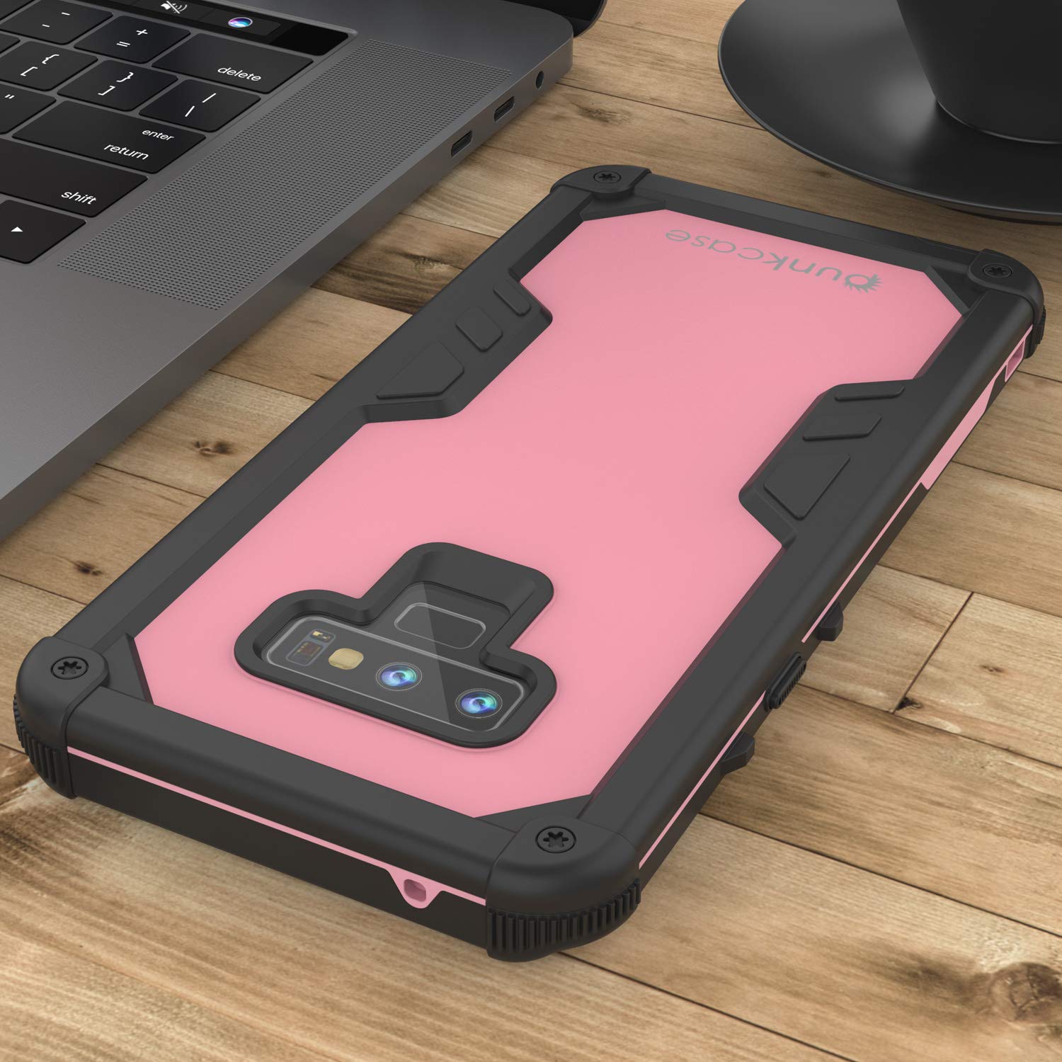 Punkcase Galaxy Note 9 Waterproof Case [Navy Seal Extreme Series] Armor Cover W/ Built In Screen Protector [Pink]